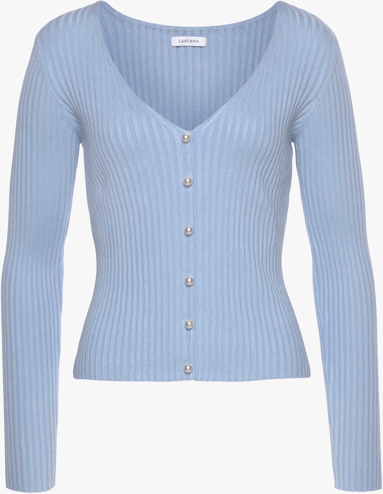 LASCANA Pullover met V-hals - bleu