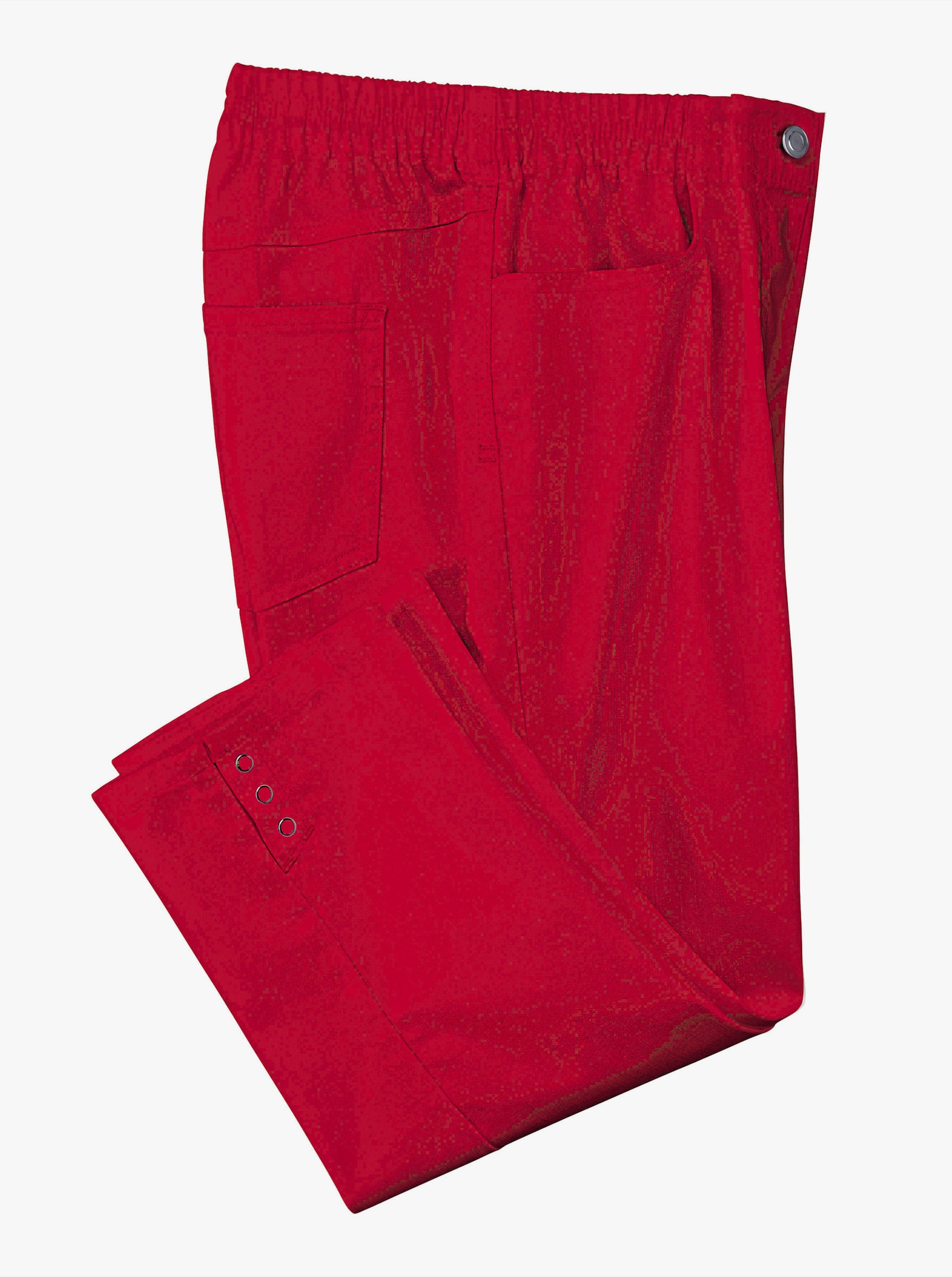 Caprijeans mit Nieten-Verzierung - rot