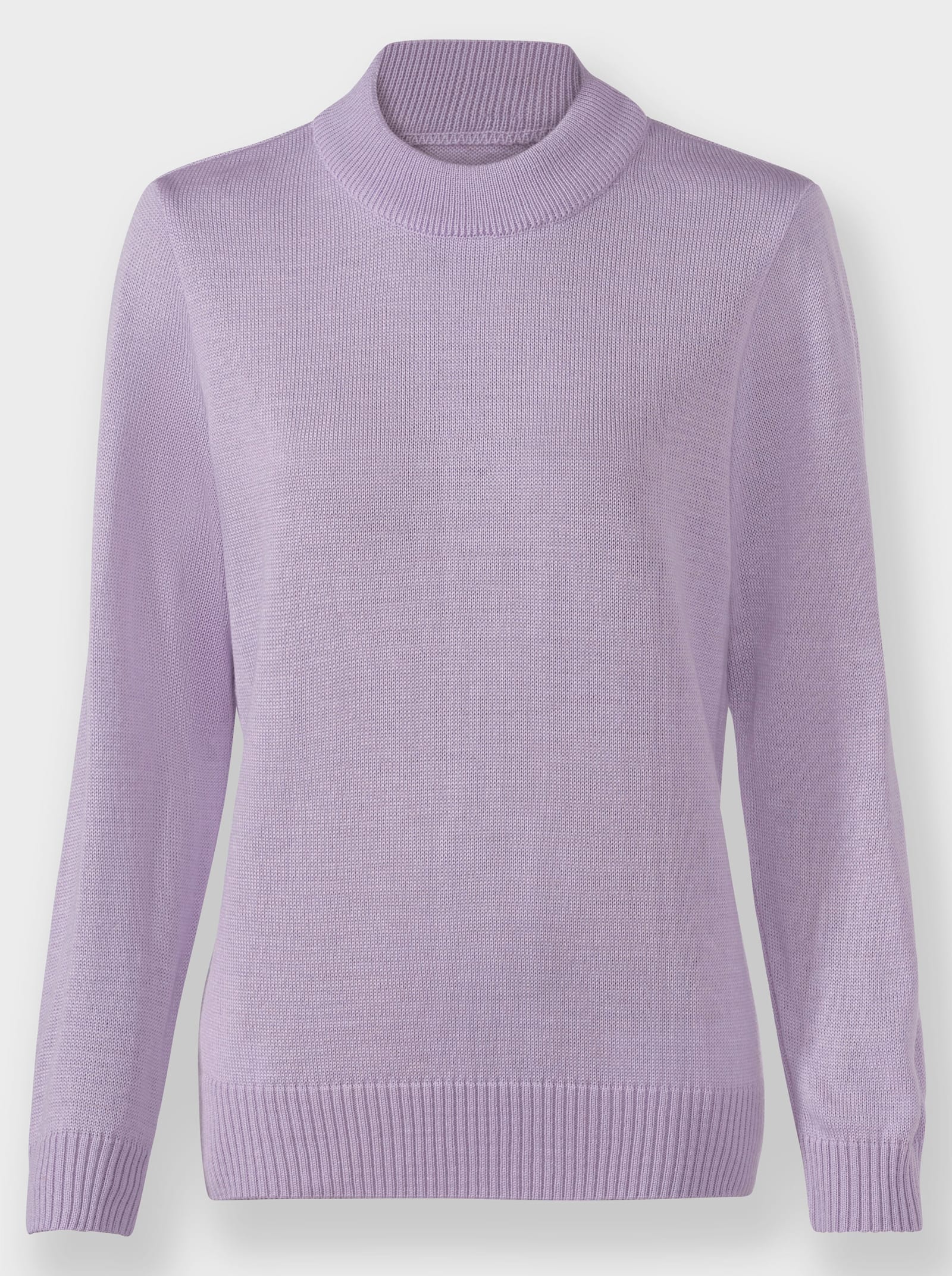 Stehkragenpullover in Feinstrick-Qualität - flieder