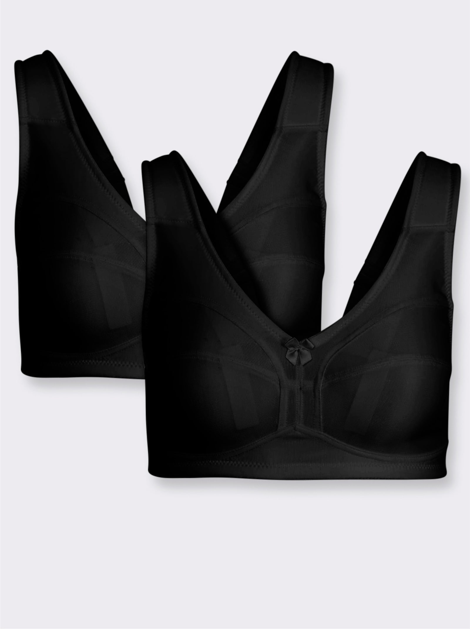 wäschepur Entlastungs-BH ohne Bügel seitlich extra hoch geschnitten - schwarz