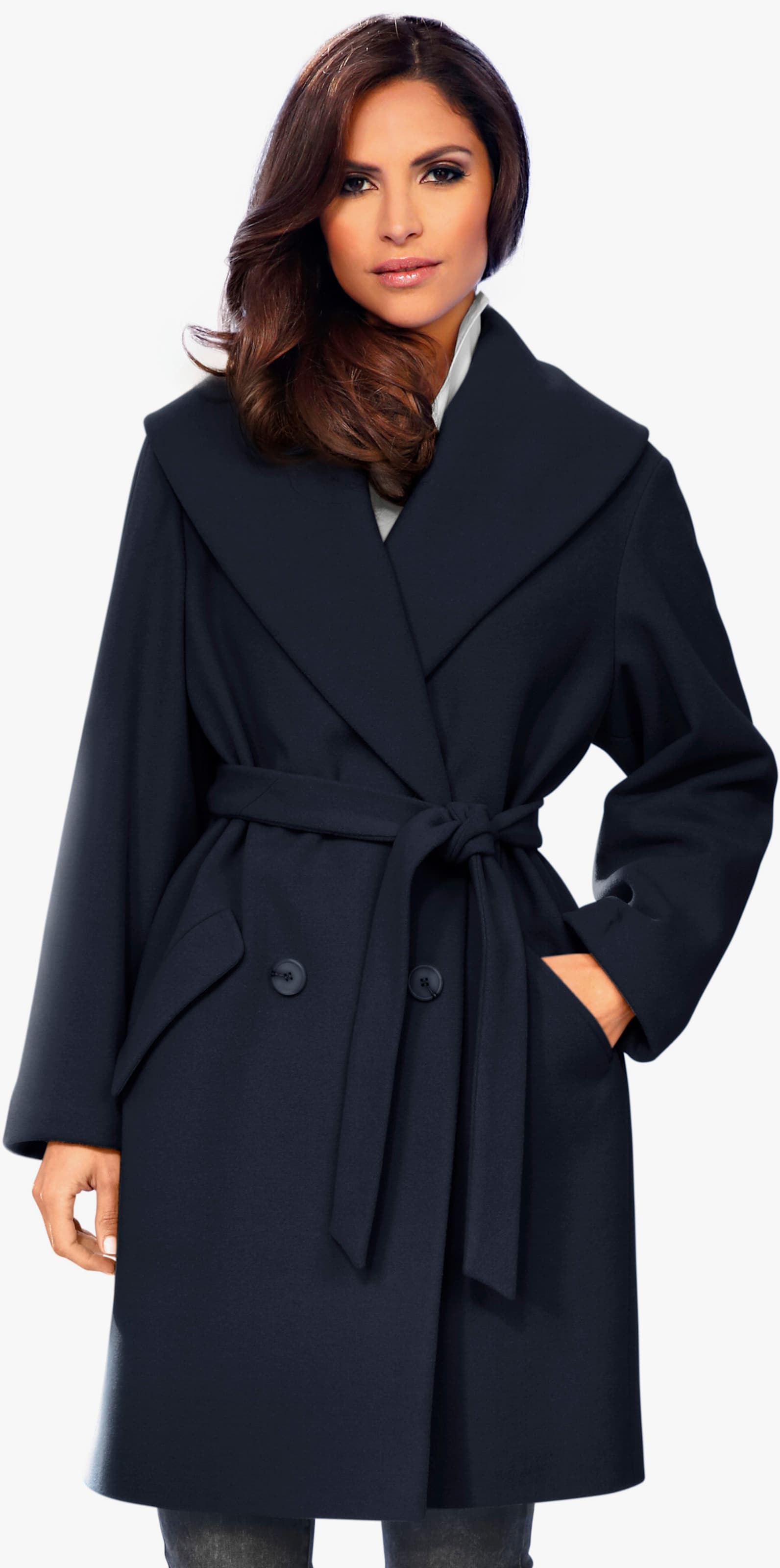 heine Wolljacke mit Schalkragen - marine