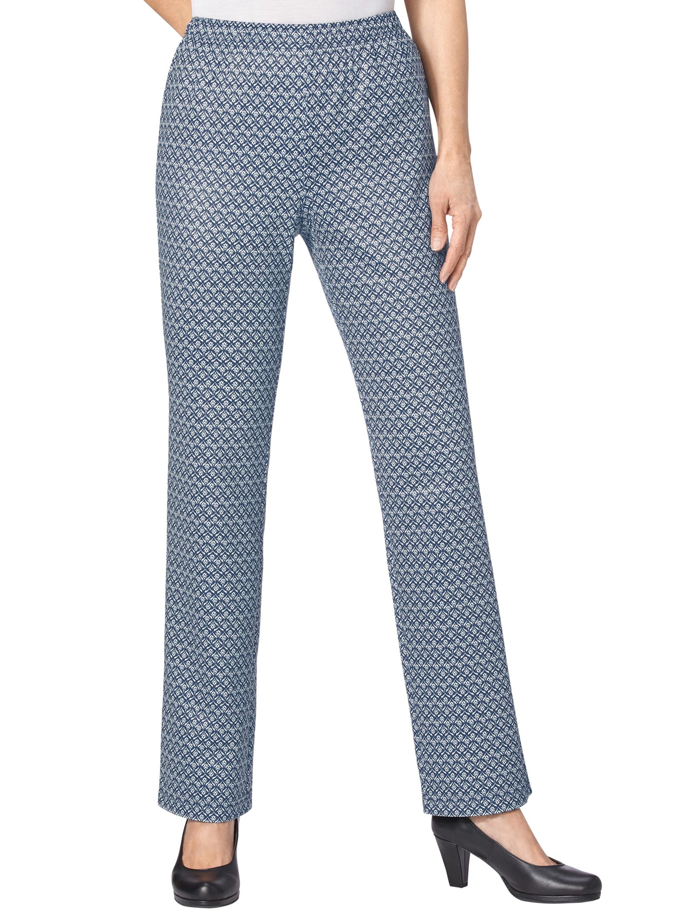 Jersey-Hose - marine-gemustert