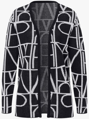 Strickjacke - schwarz-gemustert