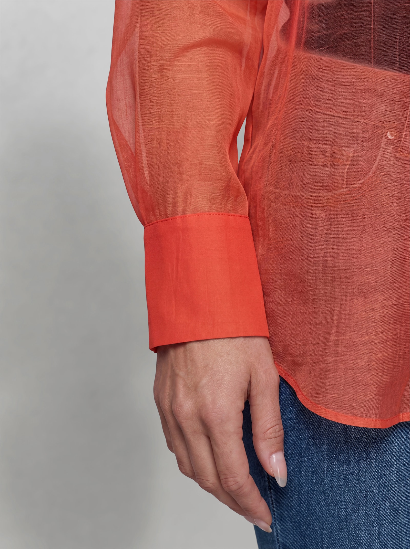 heine Langarm-Bluse in Longform - terra