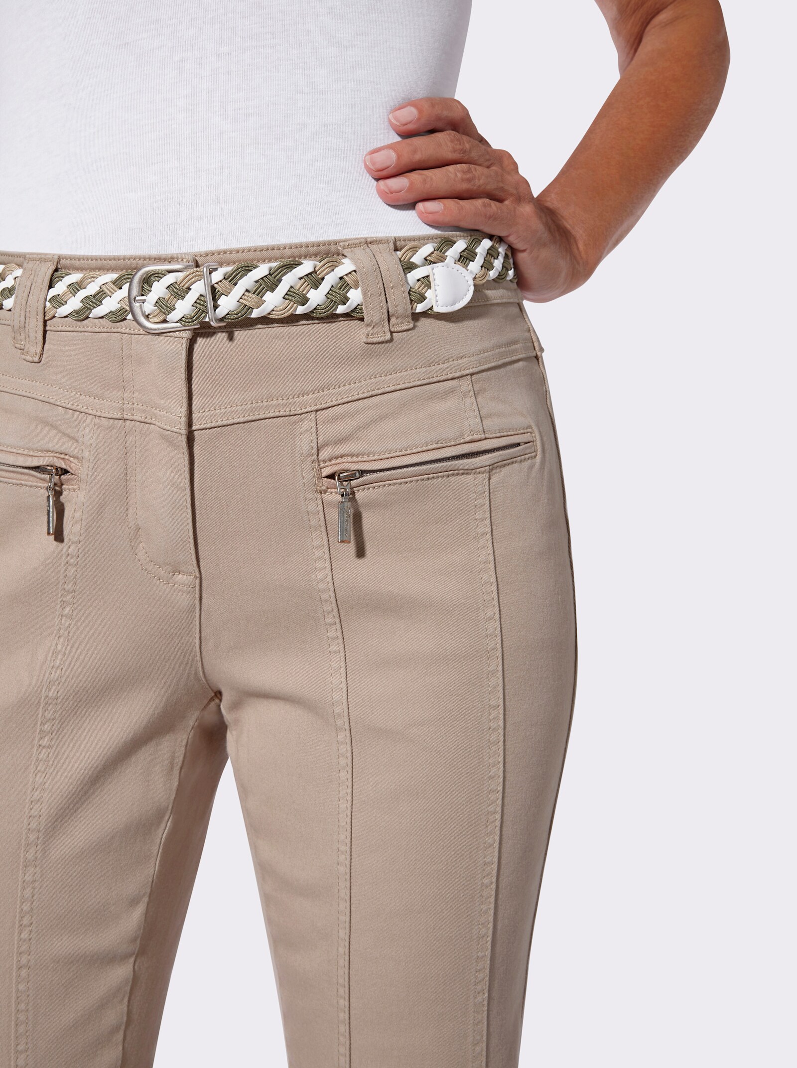 Hose in Baumwoll-Stretch-Qualität - beige