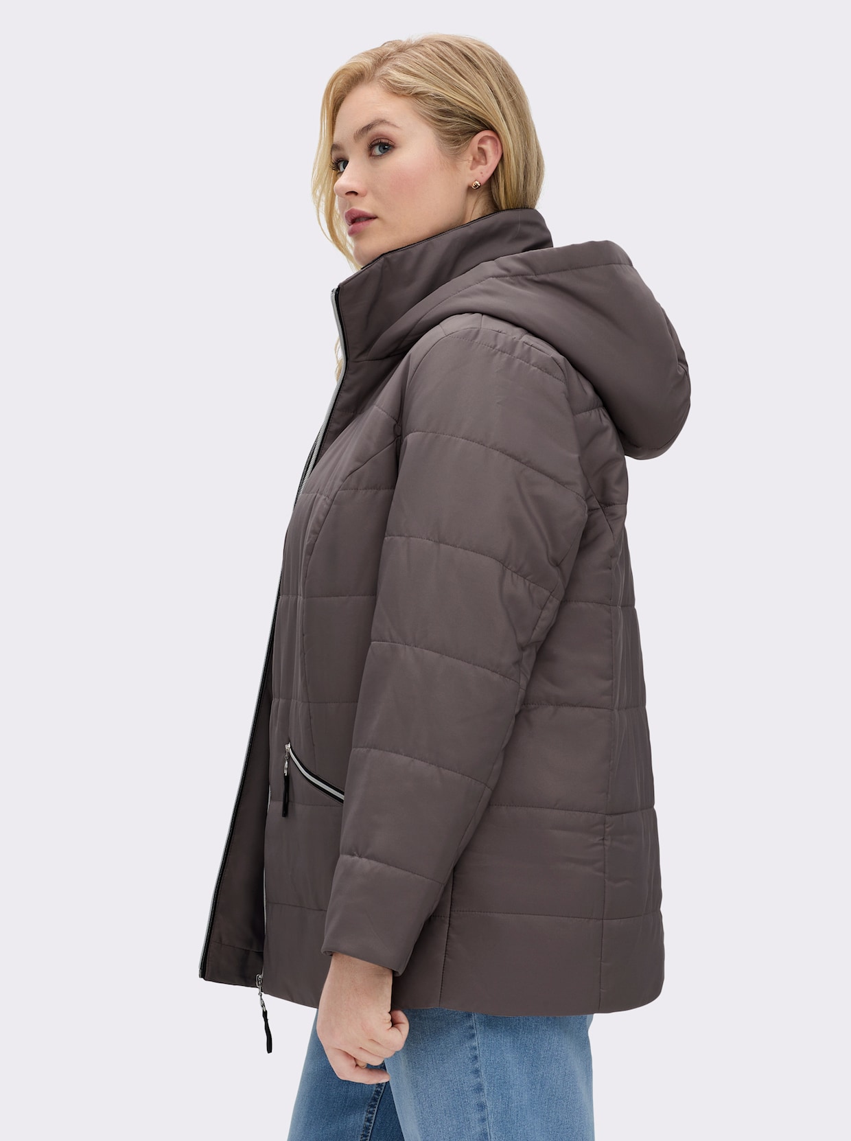 Steppjacke mit Wattierung, wärmend - taupe
