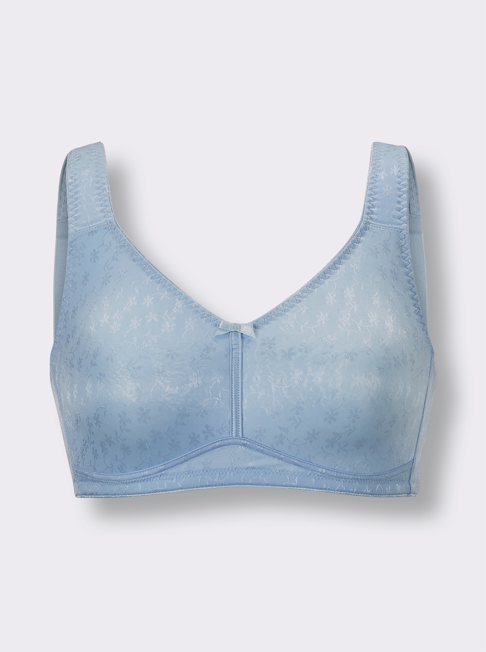 wäschepur Komfort-BH ohne Bügel mit Jacquard-Muster - hellblau