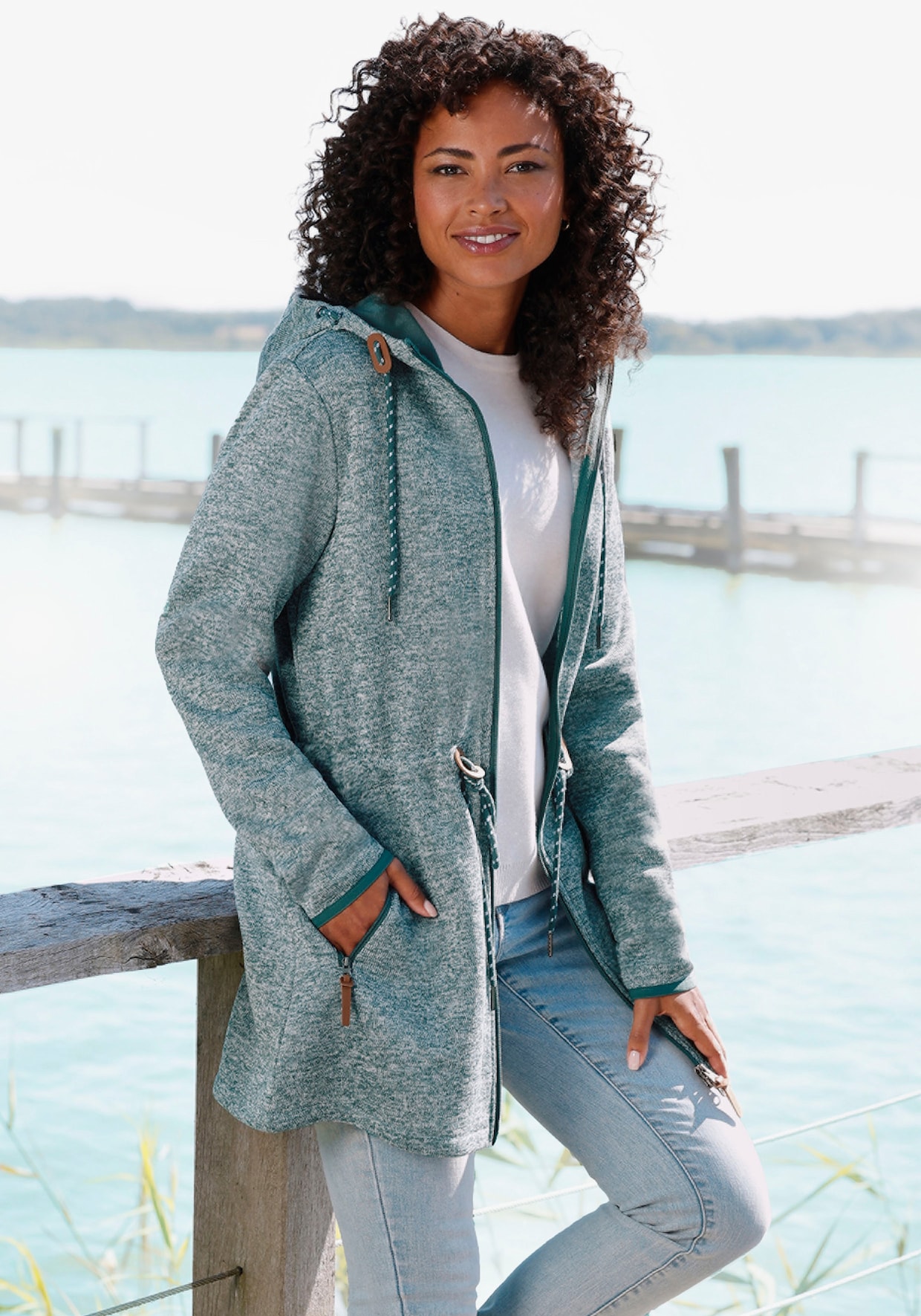 LASCANA Fleecejacke - petrol