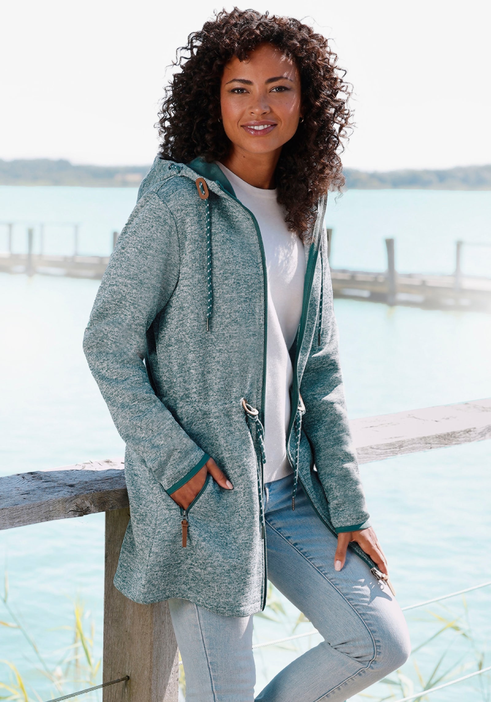 LASCANA Fleecejack - petrol