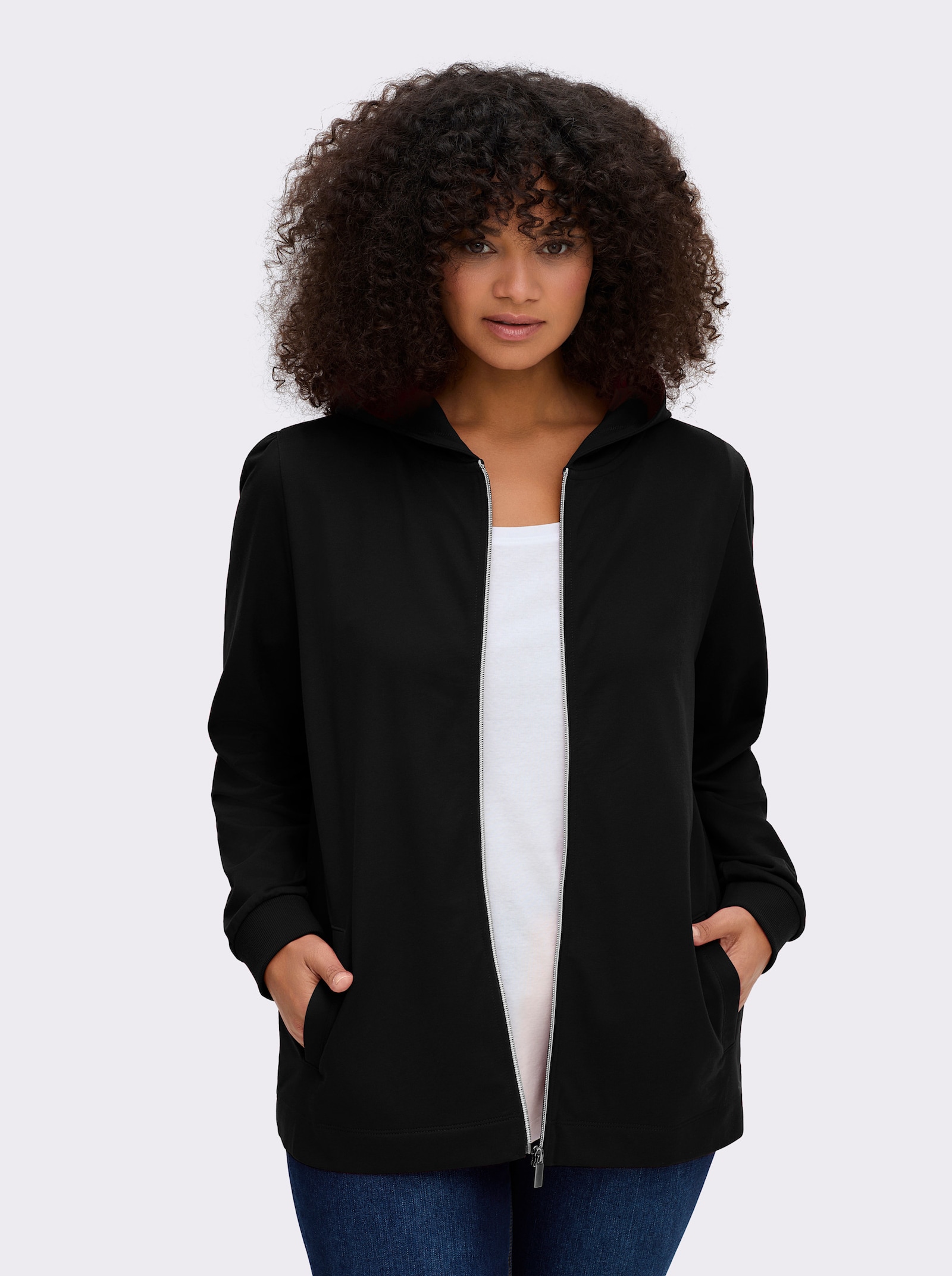 sheego Sweatjacke - schwarz