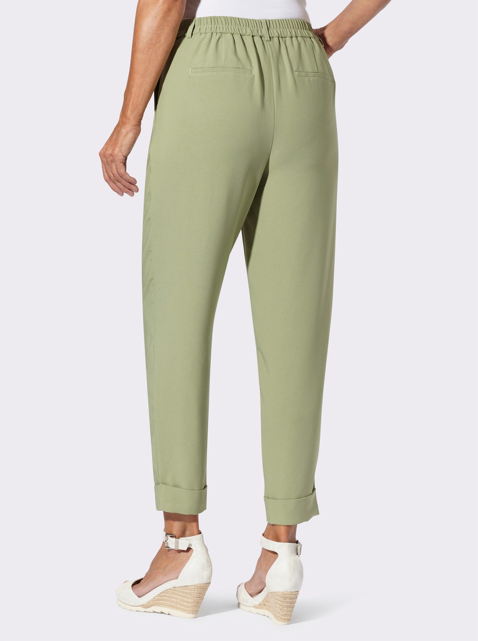 Bundfaltenhose mit fixiertem Saum - schilf