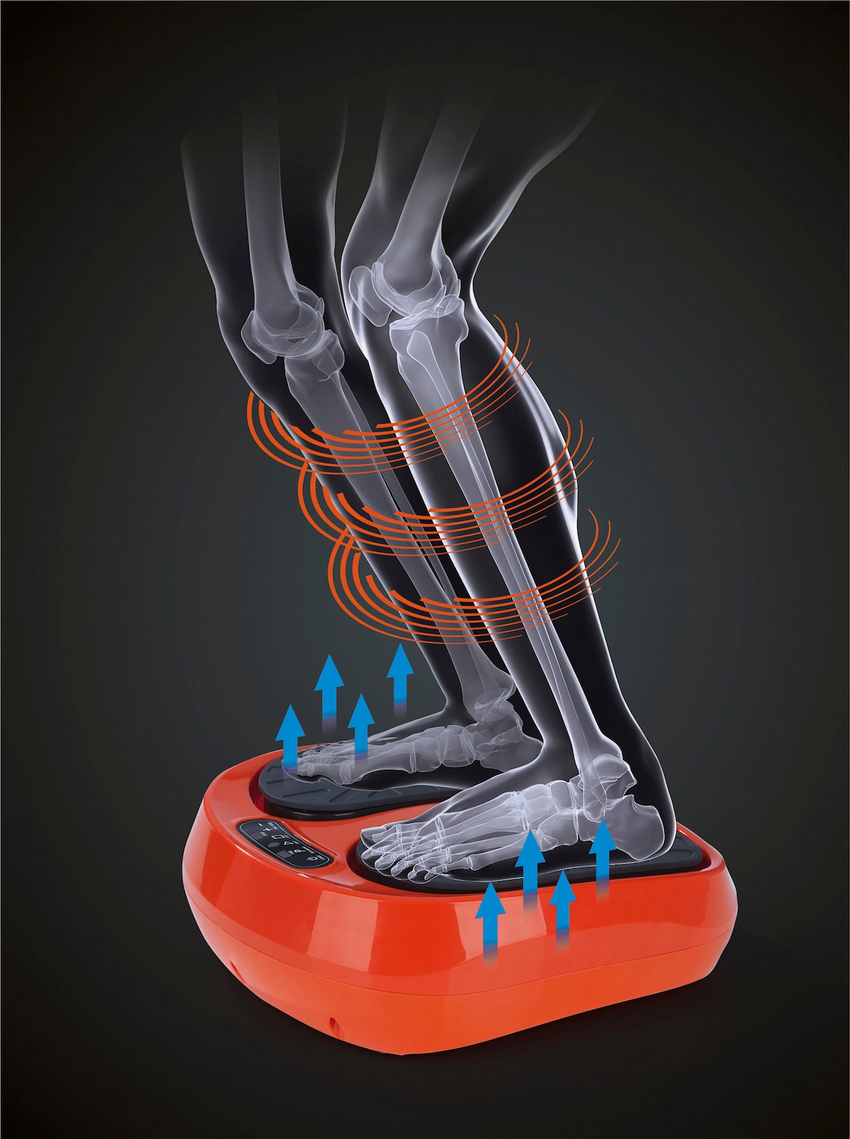 Trillende massageplaat - oranje/zwart