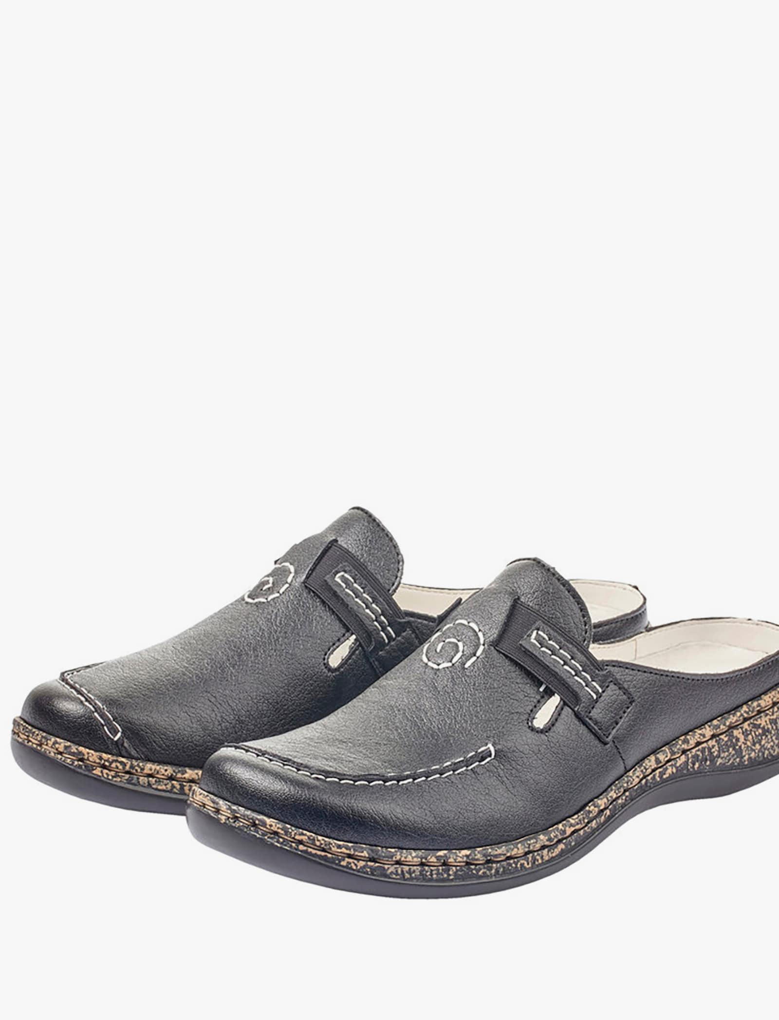 Rieker Clog in wijdte F - zwart