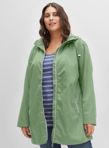 sheego Kapuzenjacke in A-Linie - eucalyptus
