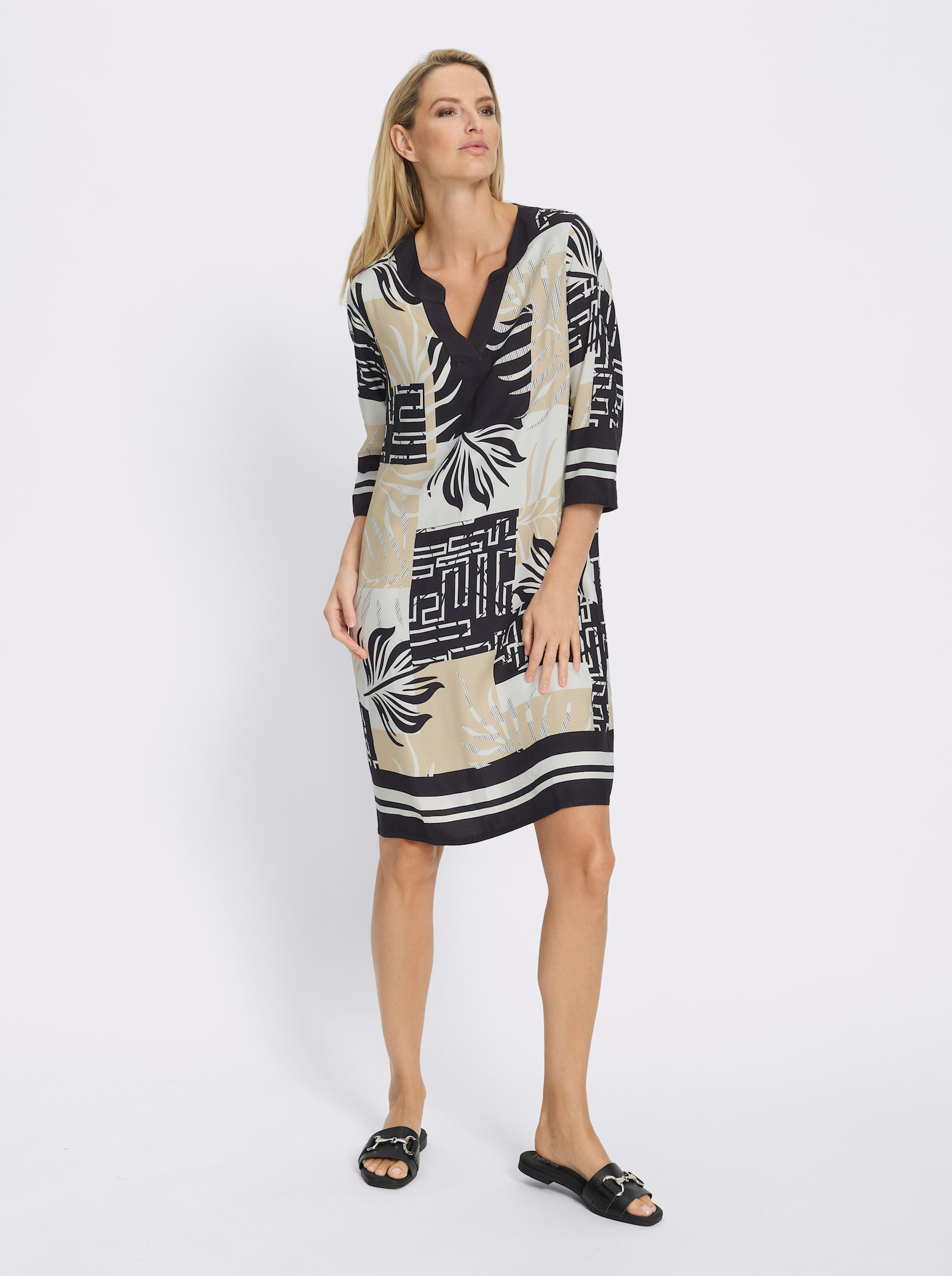 heine Robe imprimée avec motif graphique - sable-noir imprimé