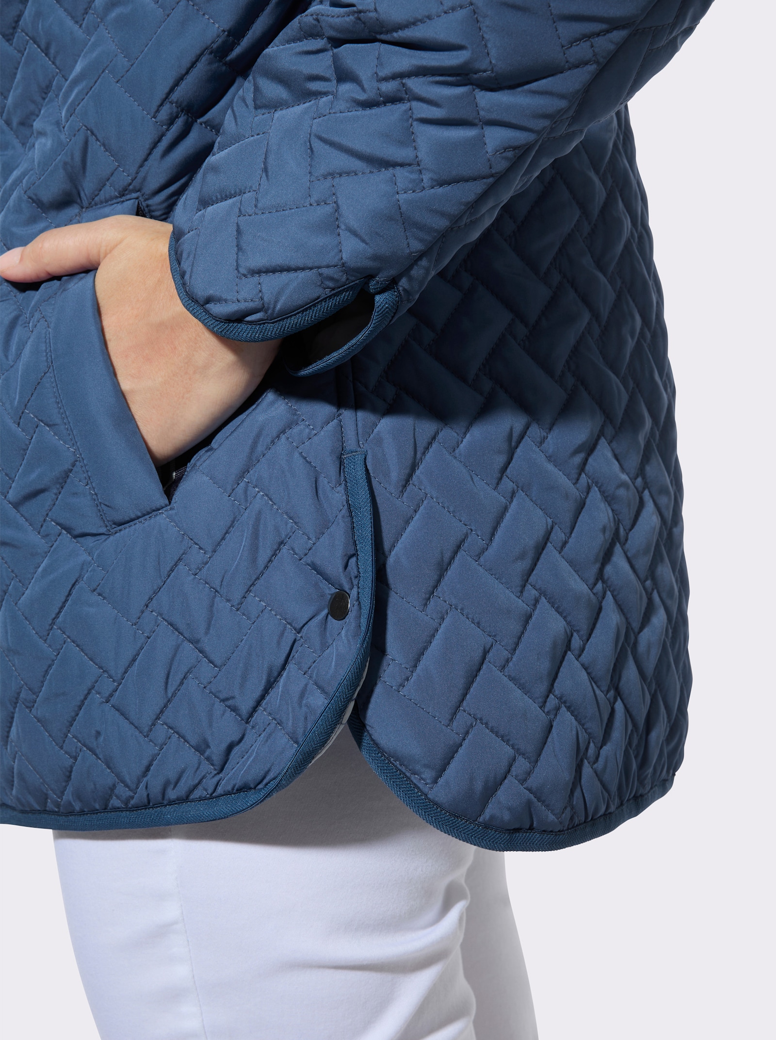 Steppjacke mit Kapuze - jeansblau