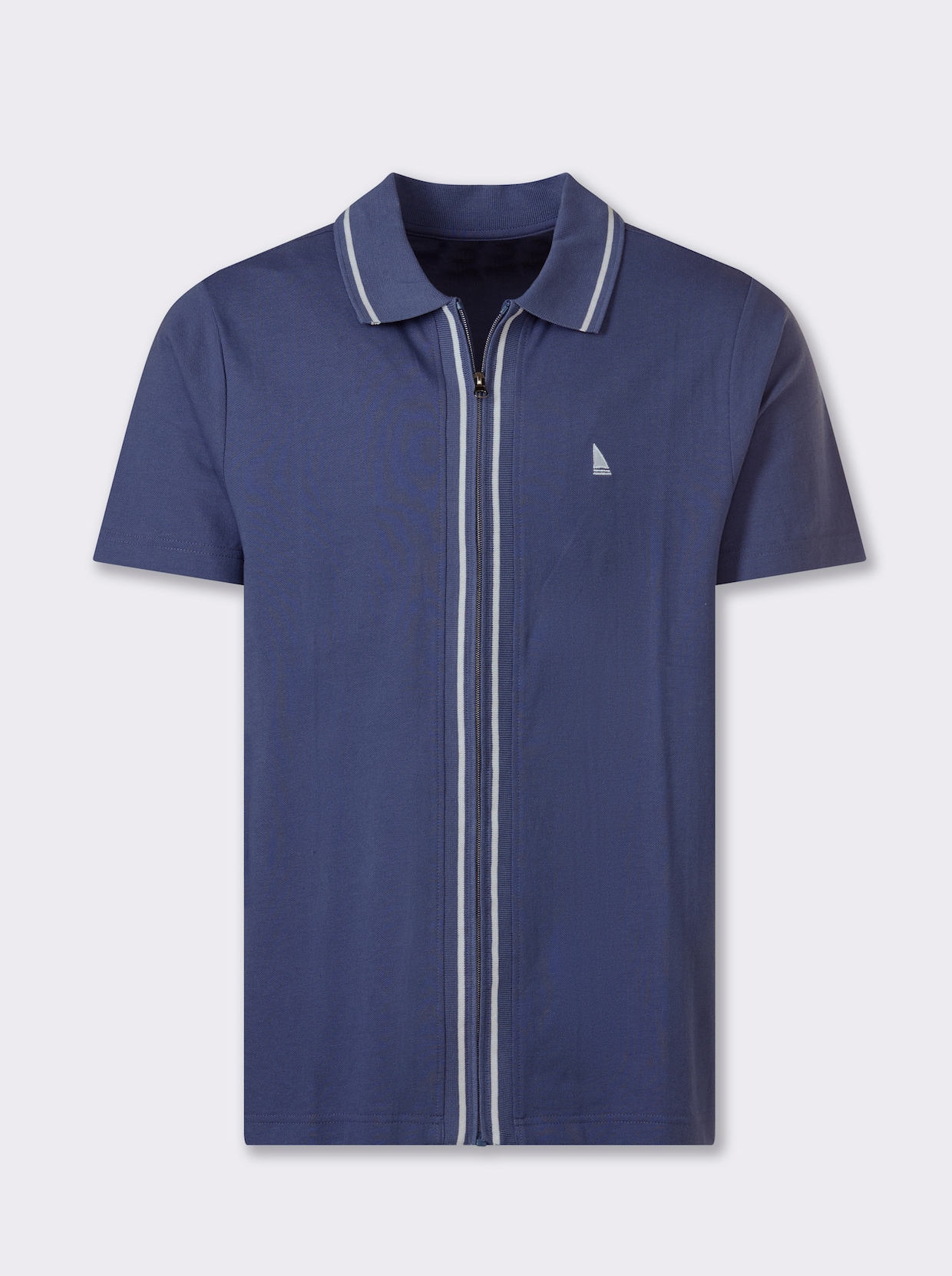 Catamaran Kurzarmshirt - rauchblau-weiß