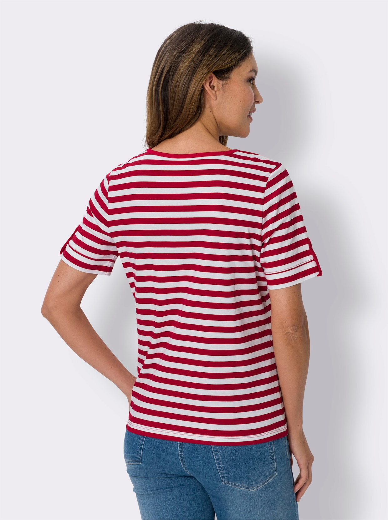 Shirts (2 stuks) - rood + ecru/rood gestreept