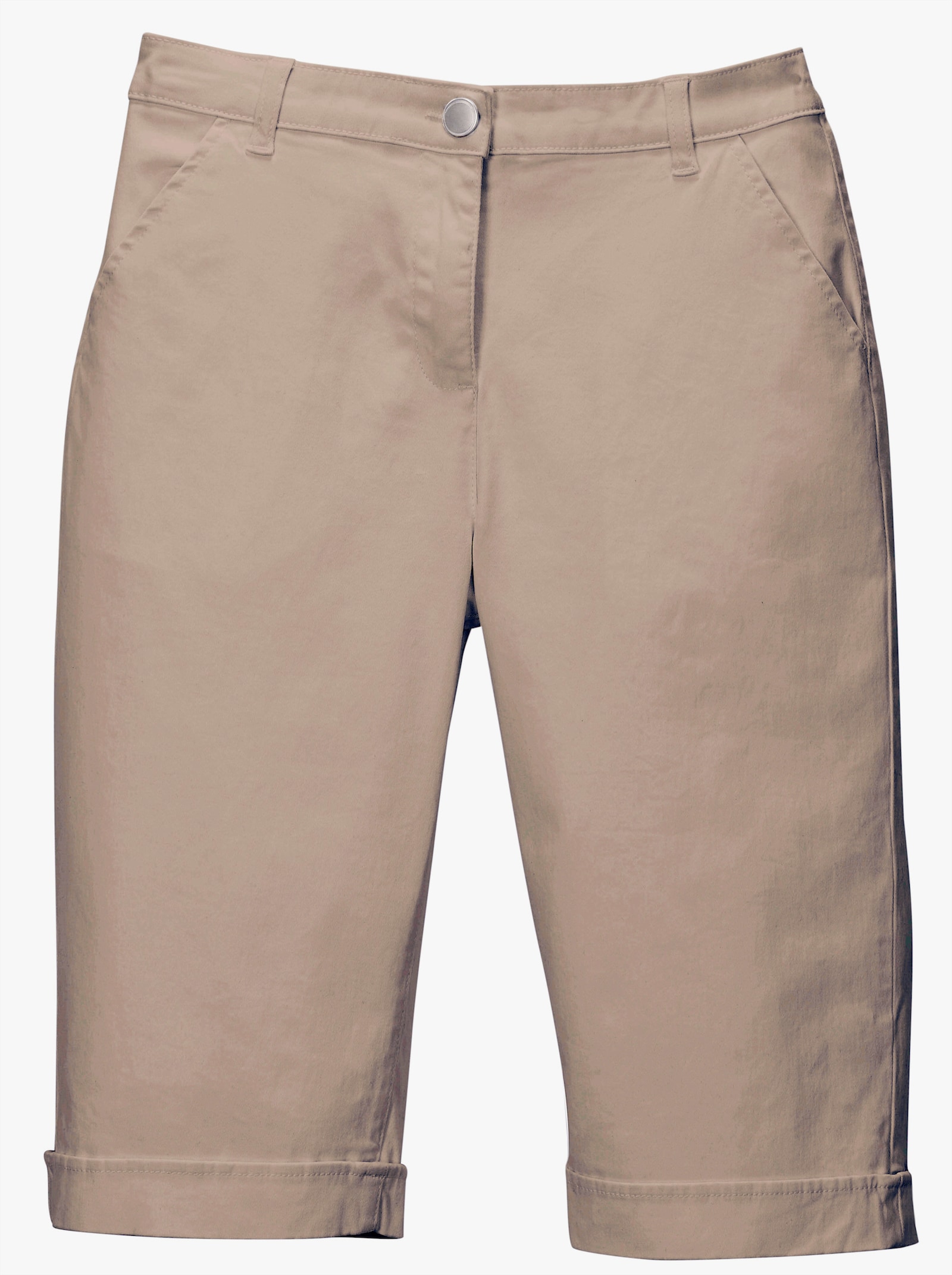 Jeansbermudas mit Dehnbund hinten - sesam