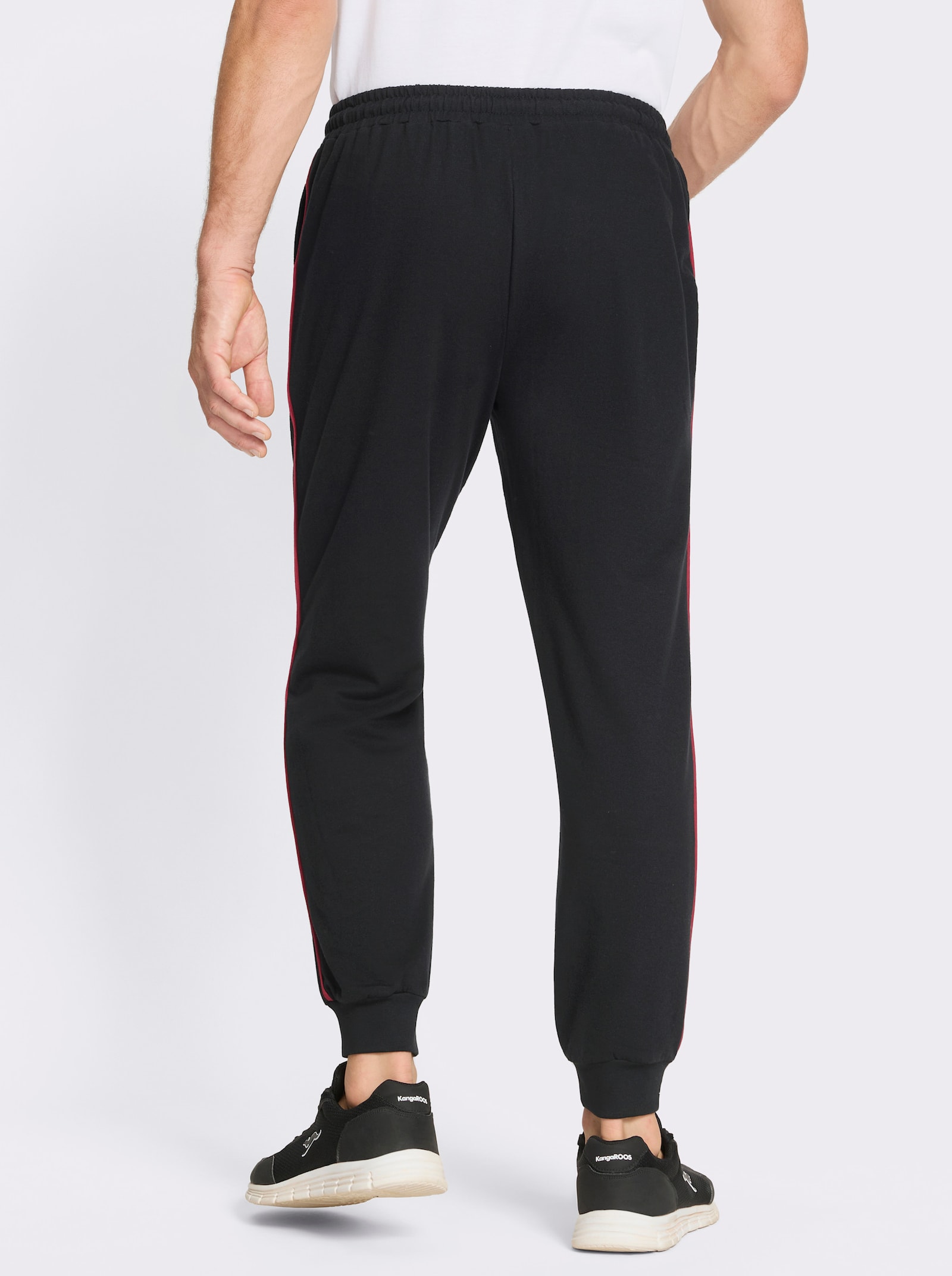 Catamaran Sports Sweathose mit seitlicher Paspel - schwarz-kirsche