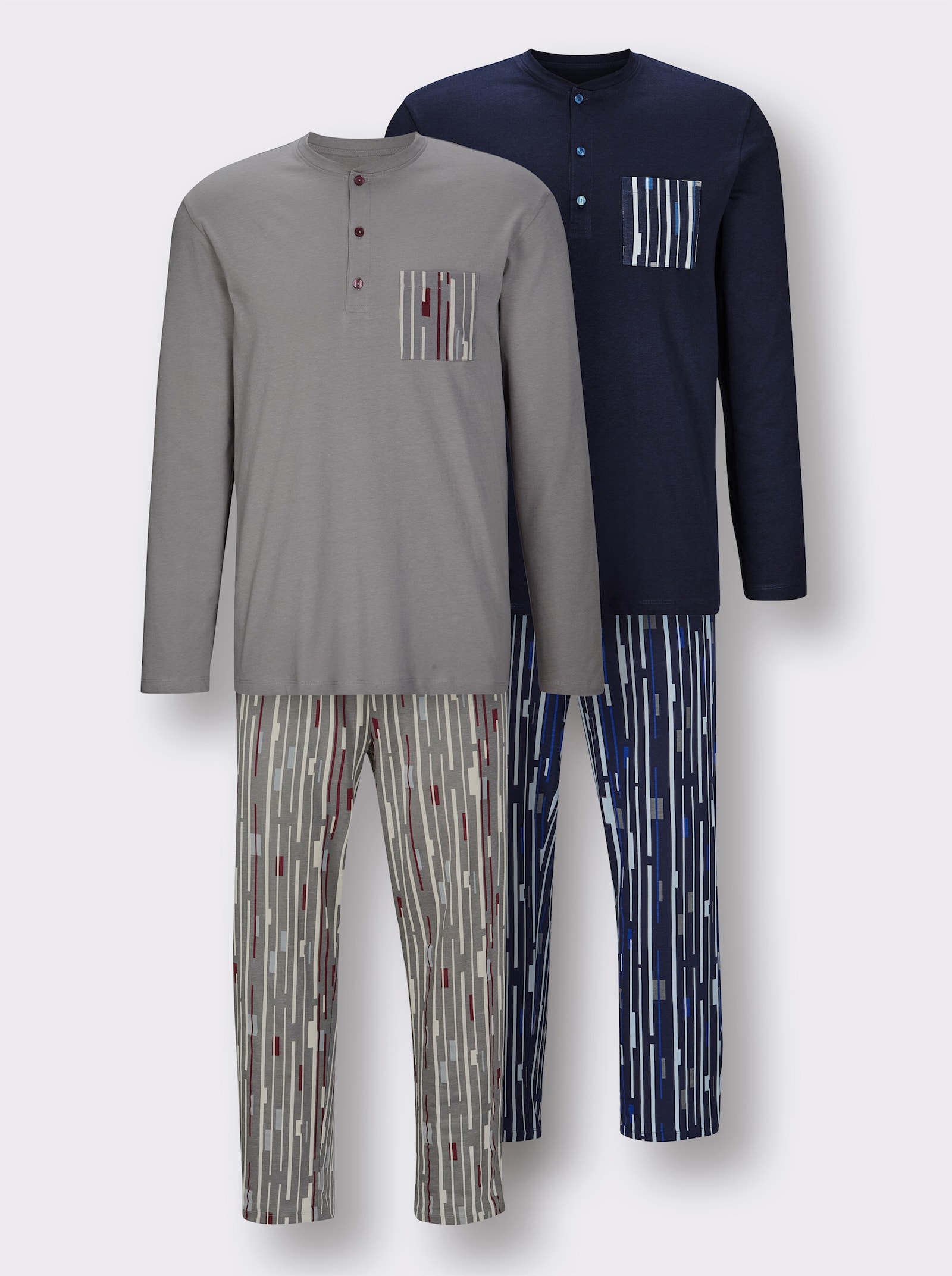 wäschepur men Pyjama's - marine + grijs