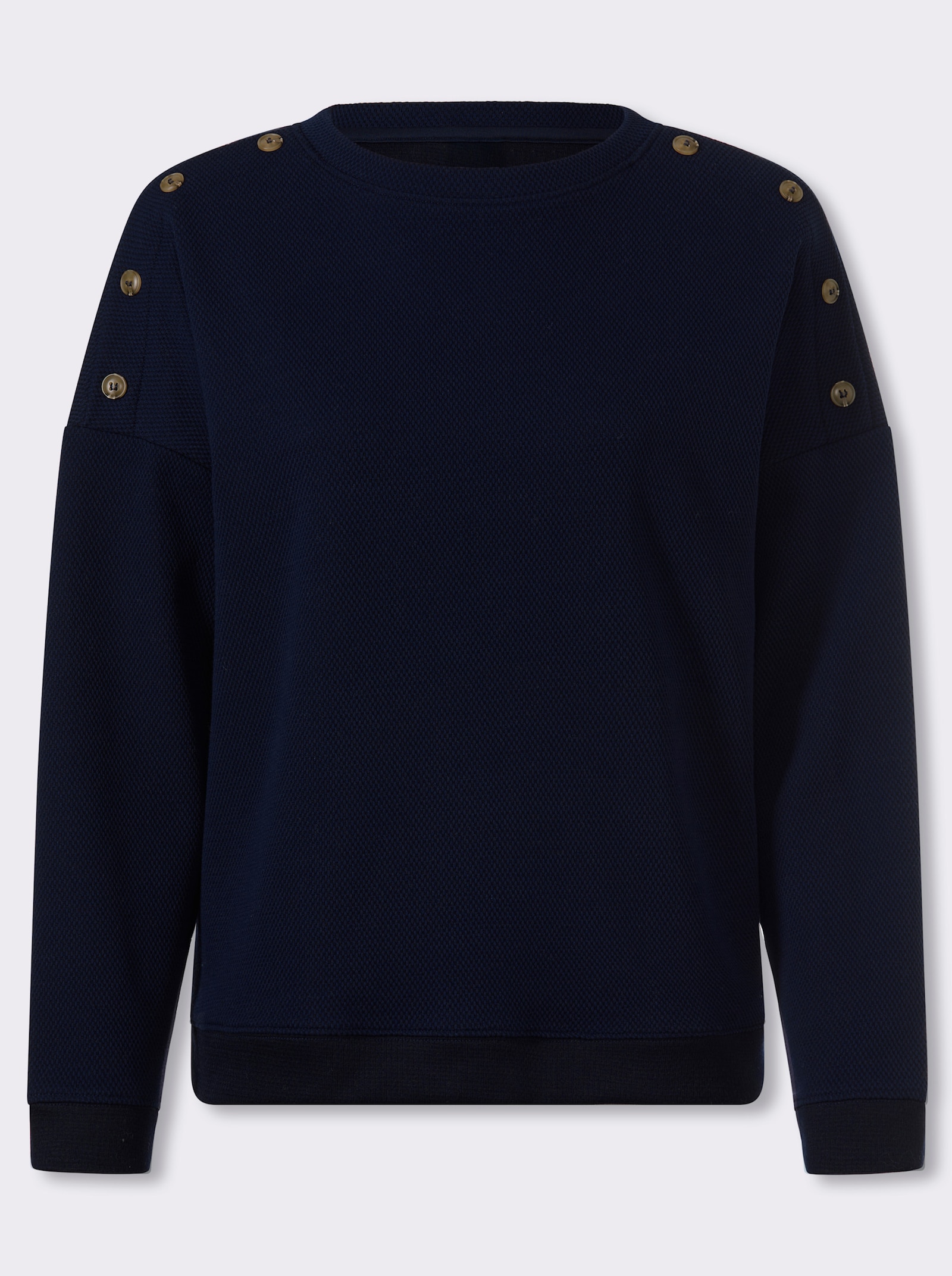 heine Langarmshirt mit Waffelstruktur - marine