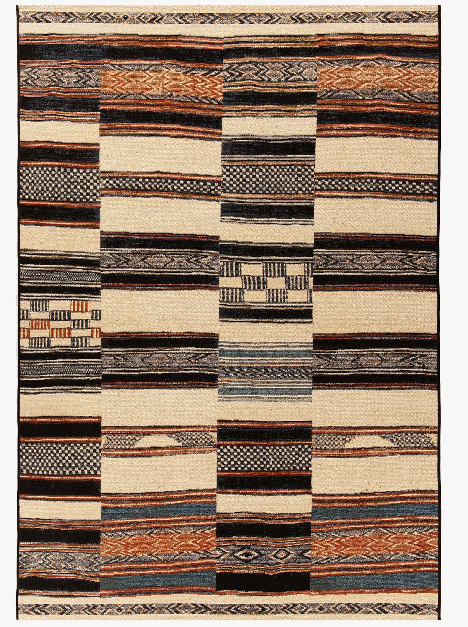 Theko Teppich - beige-gemustert