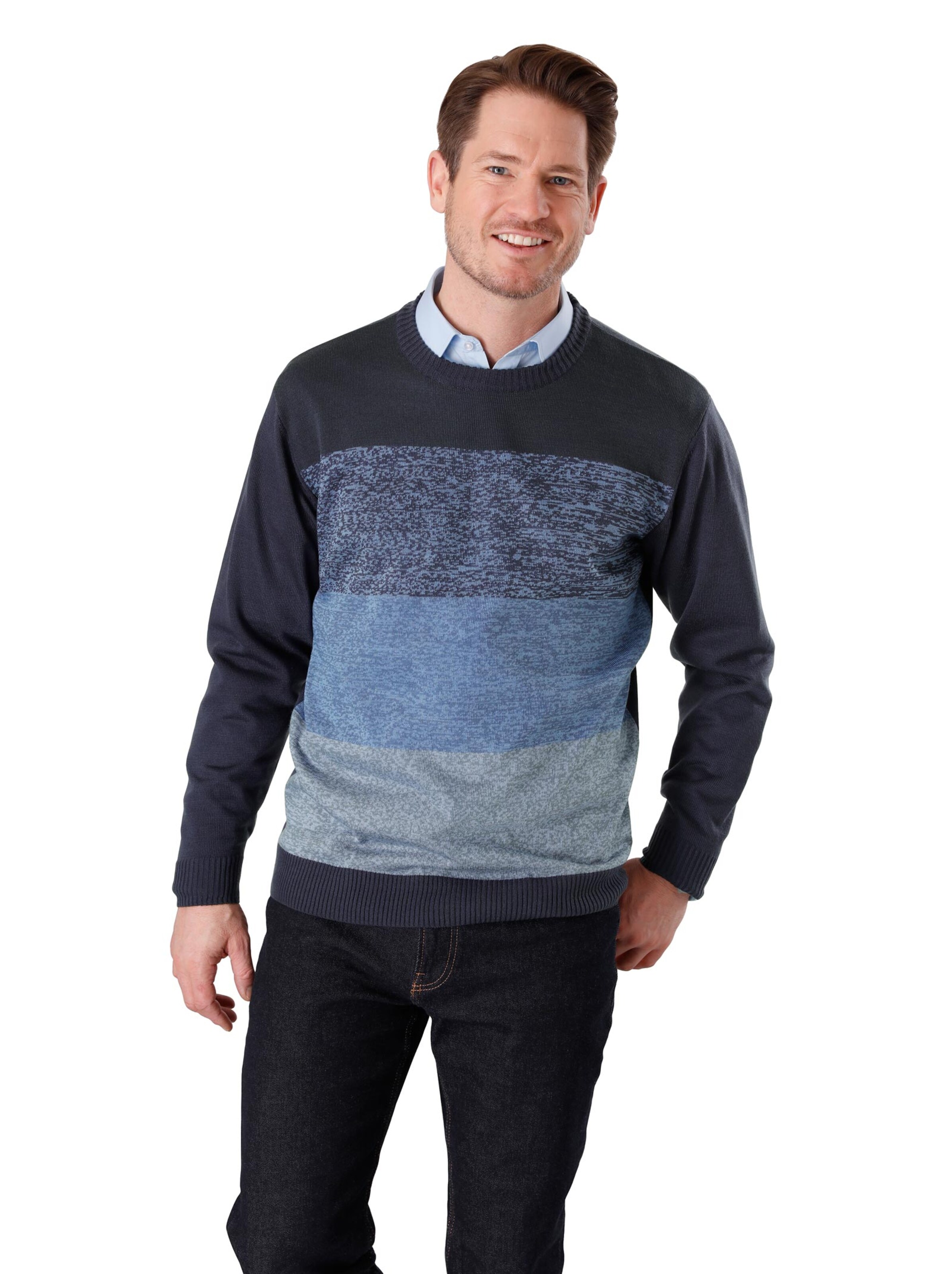 Pullover - marine-gemustert