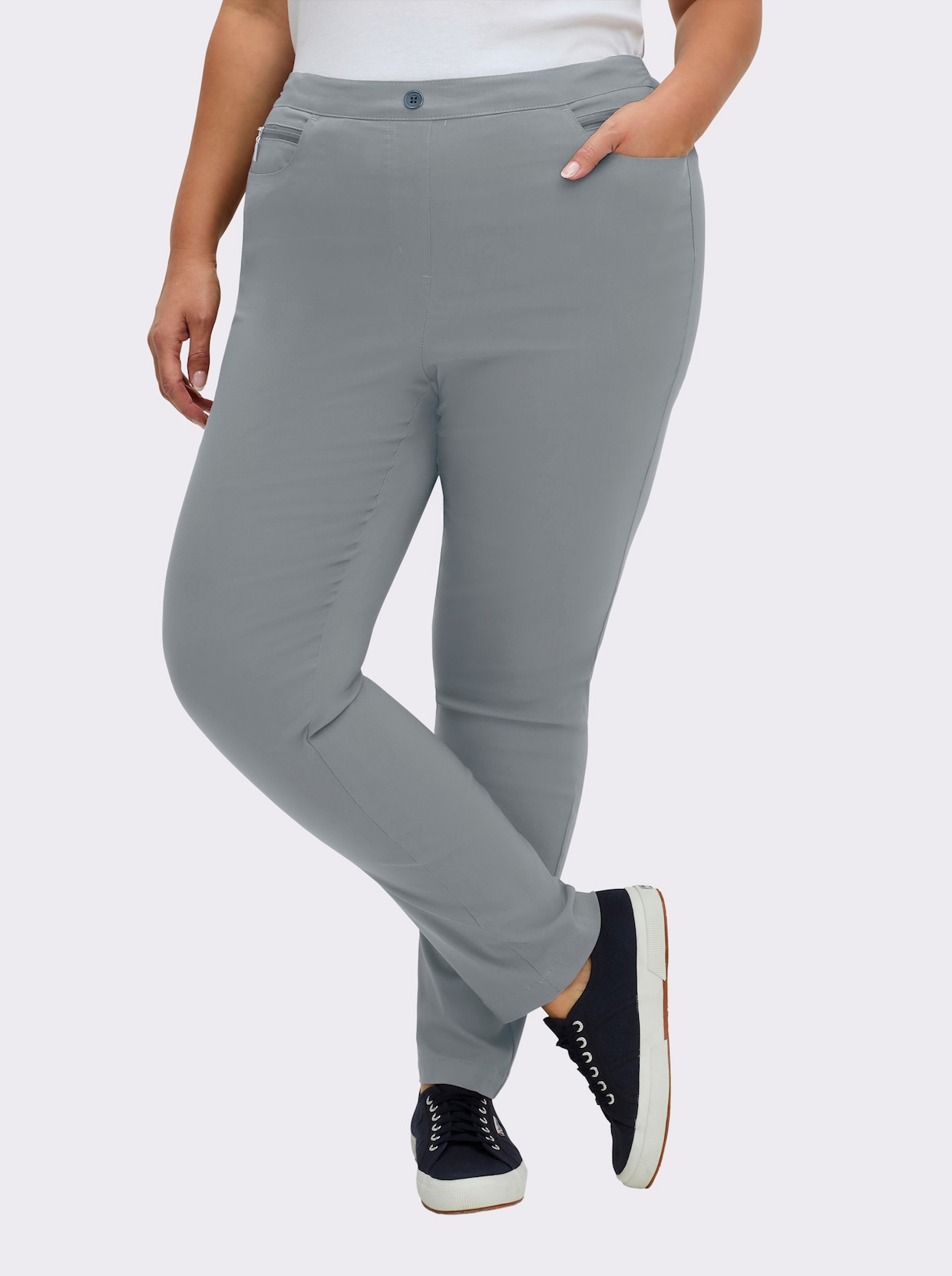 Bengalinhose mit Zierreißverschlüssen - grau