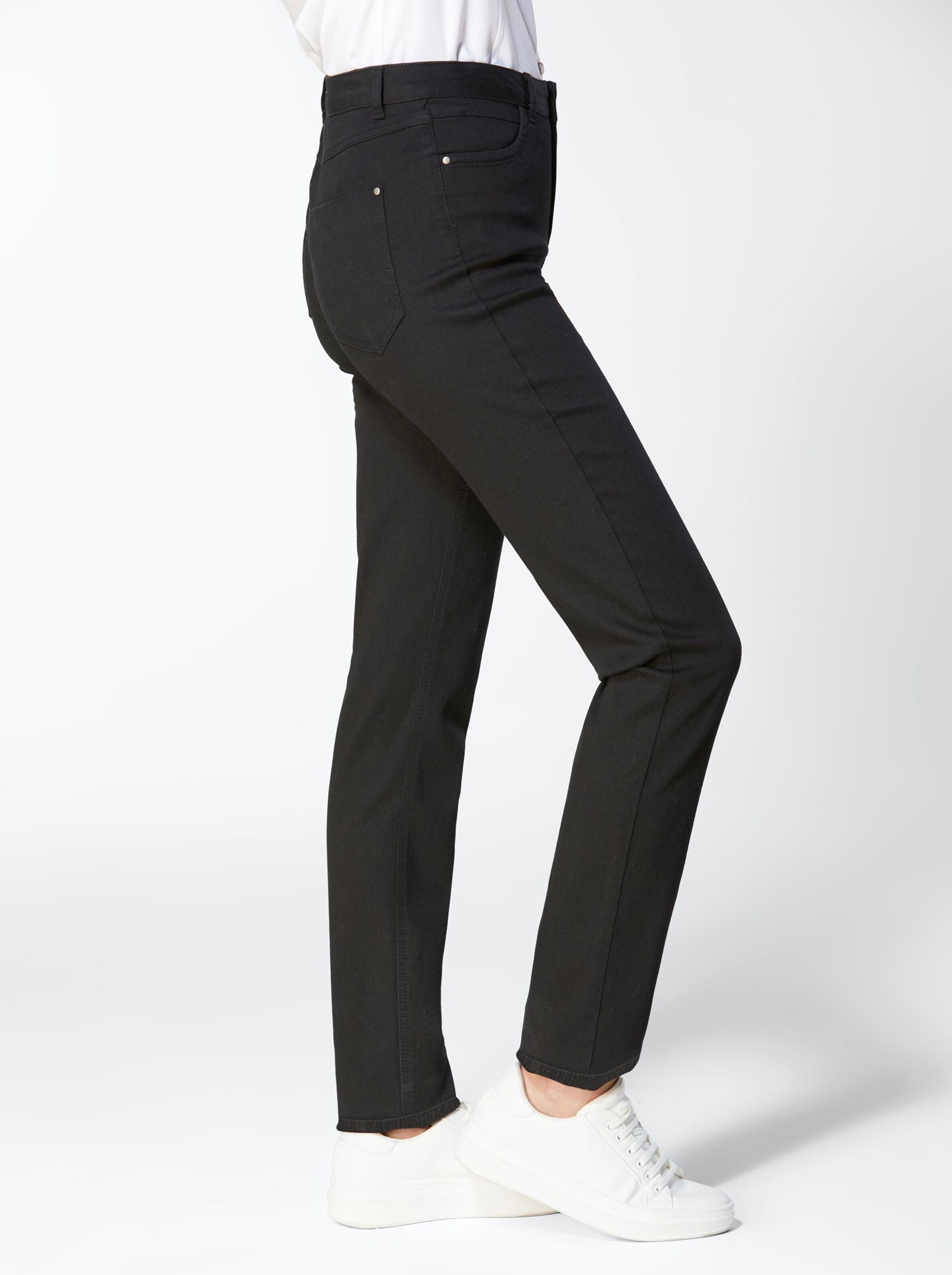 Damenmode Jeans Creation L Premium Edel-Jeans in black-denim 