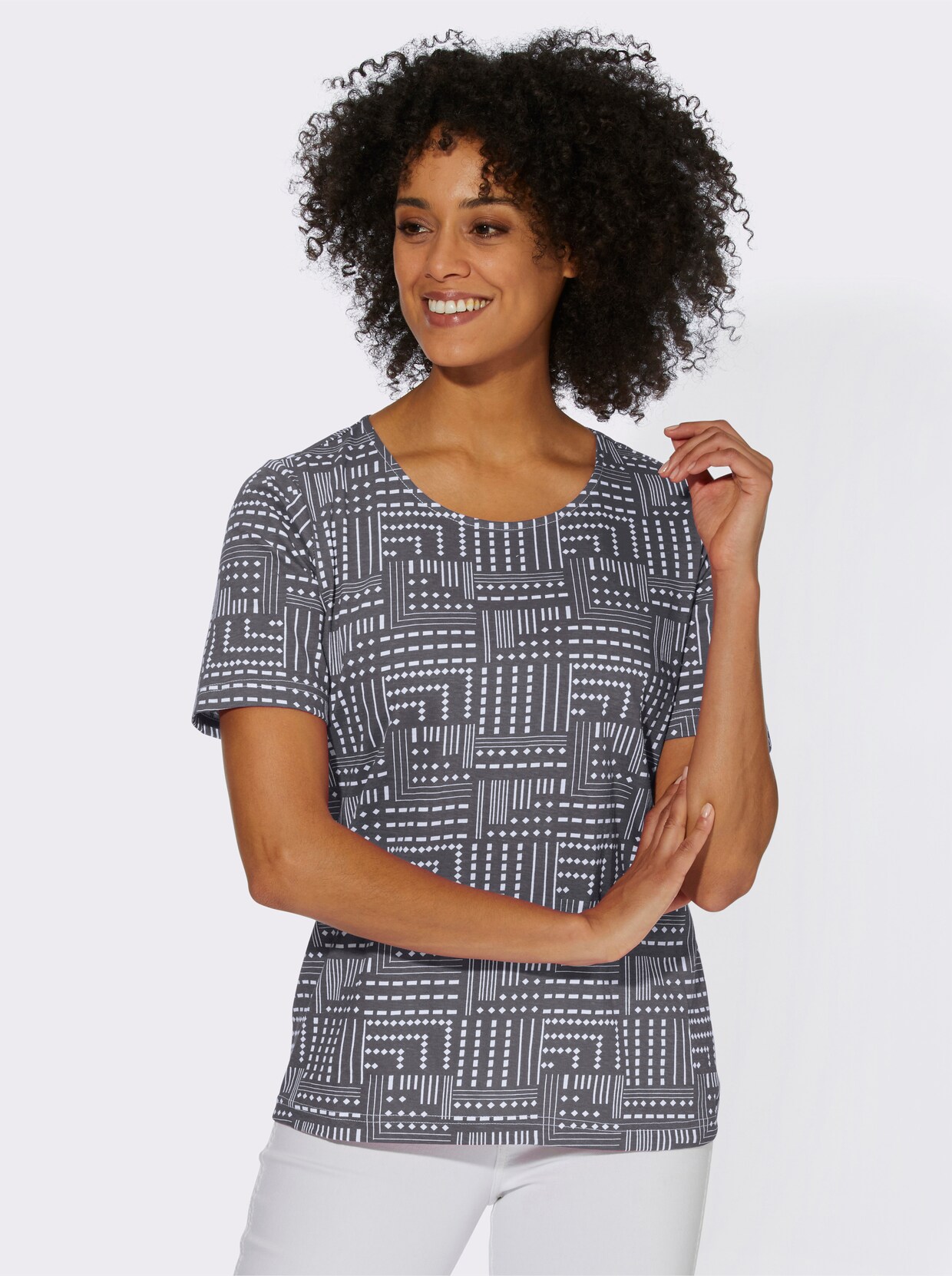 T-shirt - antraciet gedessineerd