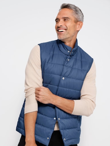Steppweste mit Stehkragen - jeansblau