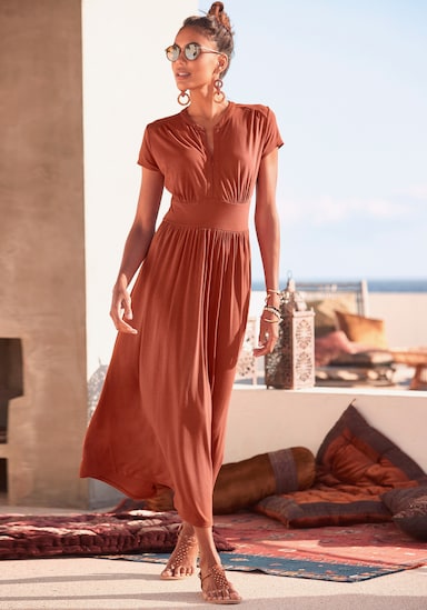 LASCANA Midi-jurk - terracotta