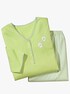 Schlafanzug - grün-gestreift