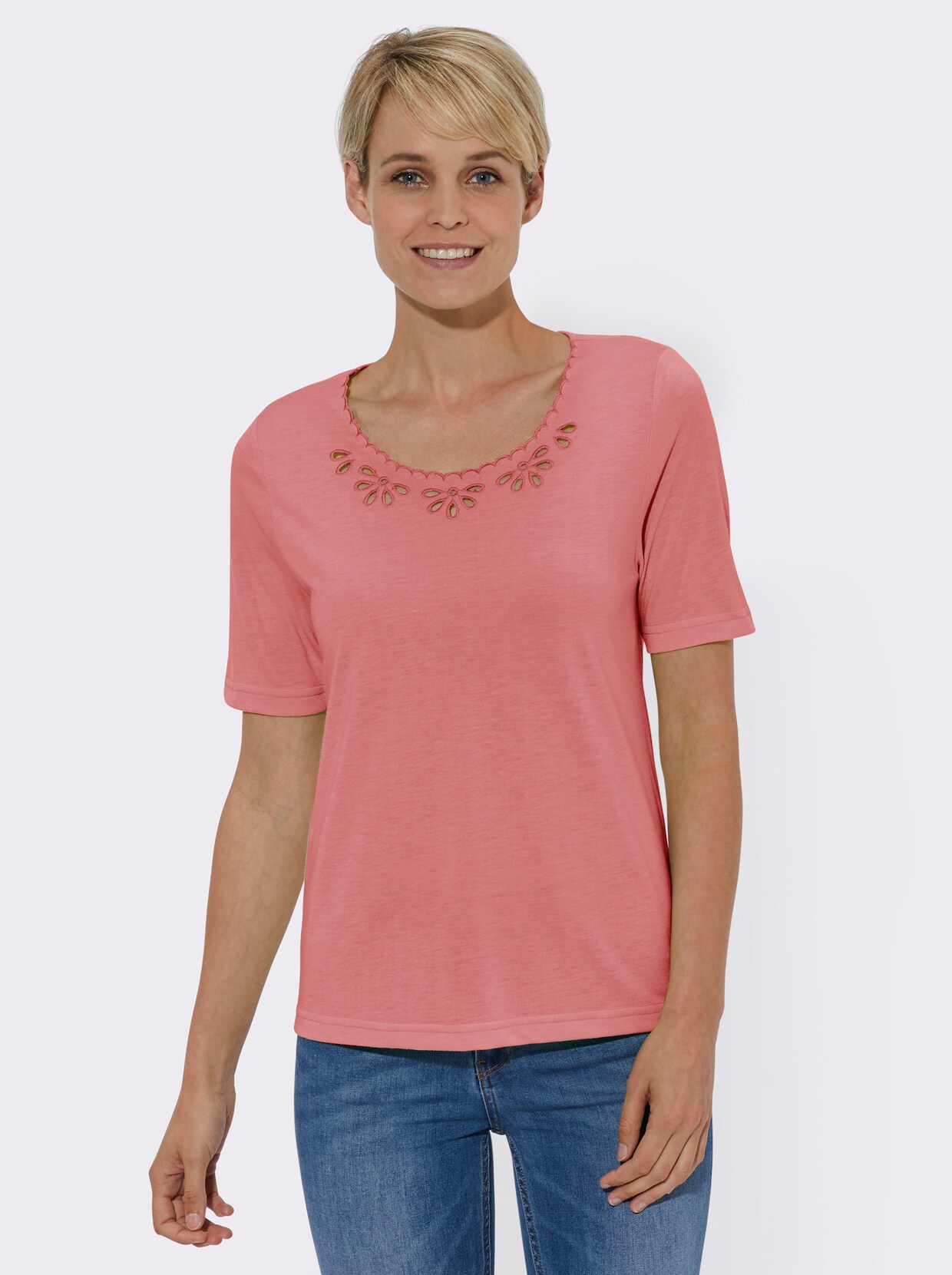 Shirt met ronde hals - flamingo