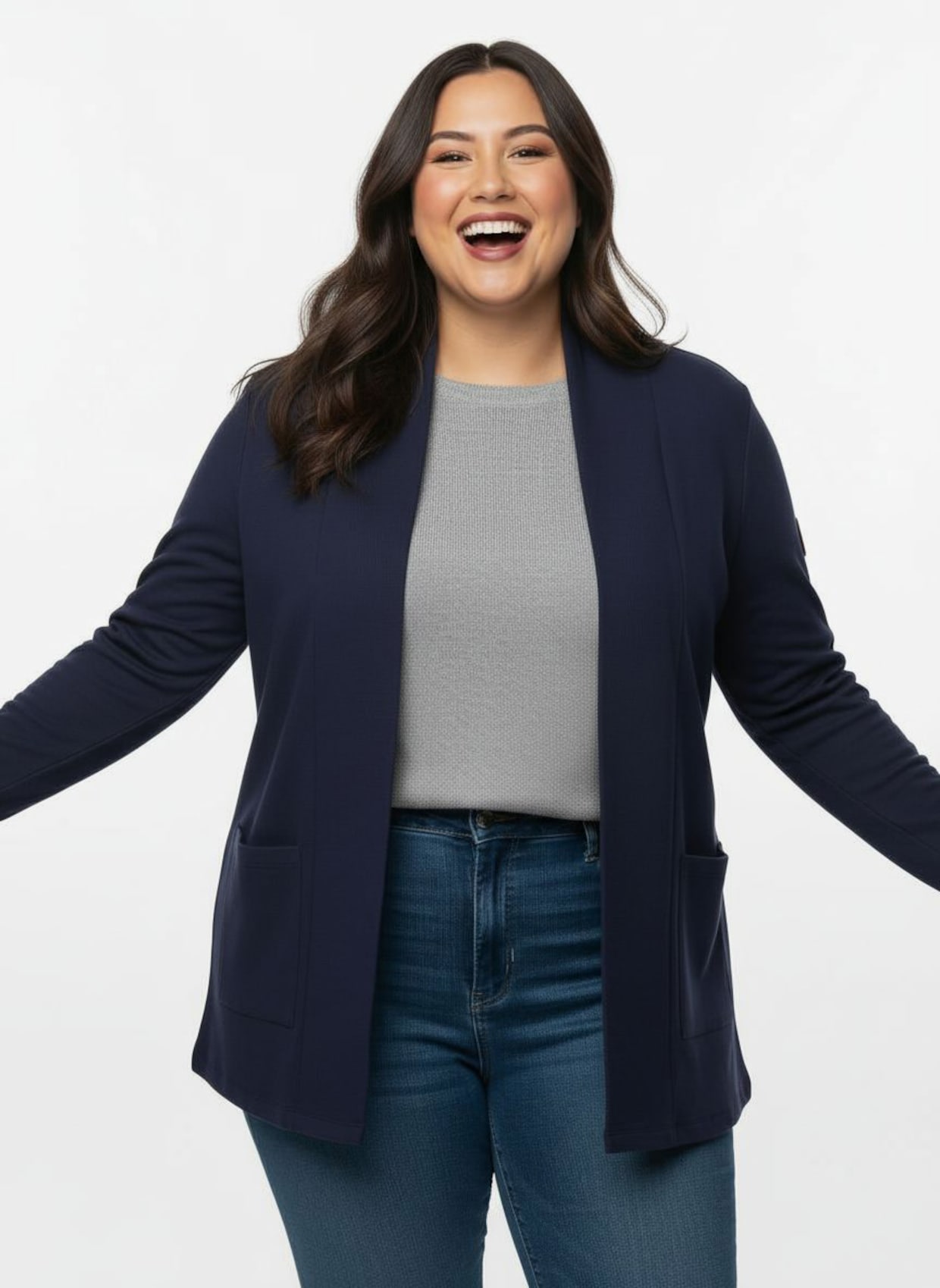 Shirtjacke mit Schalkragen - marine