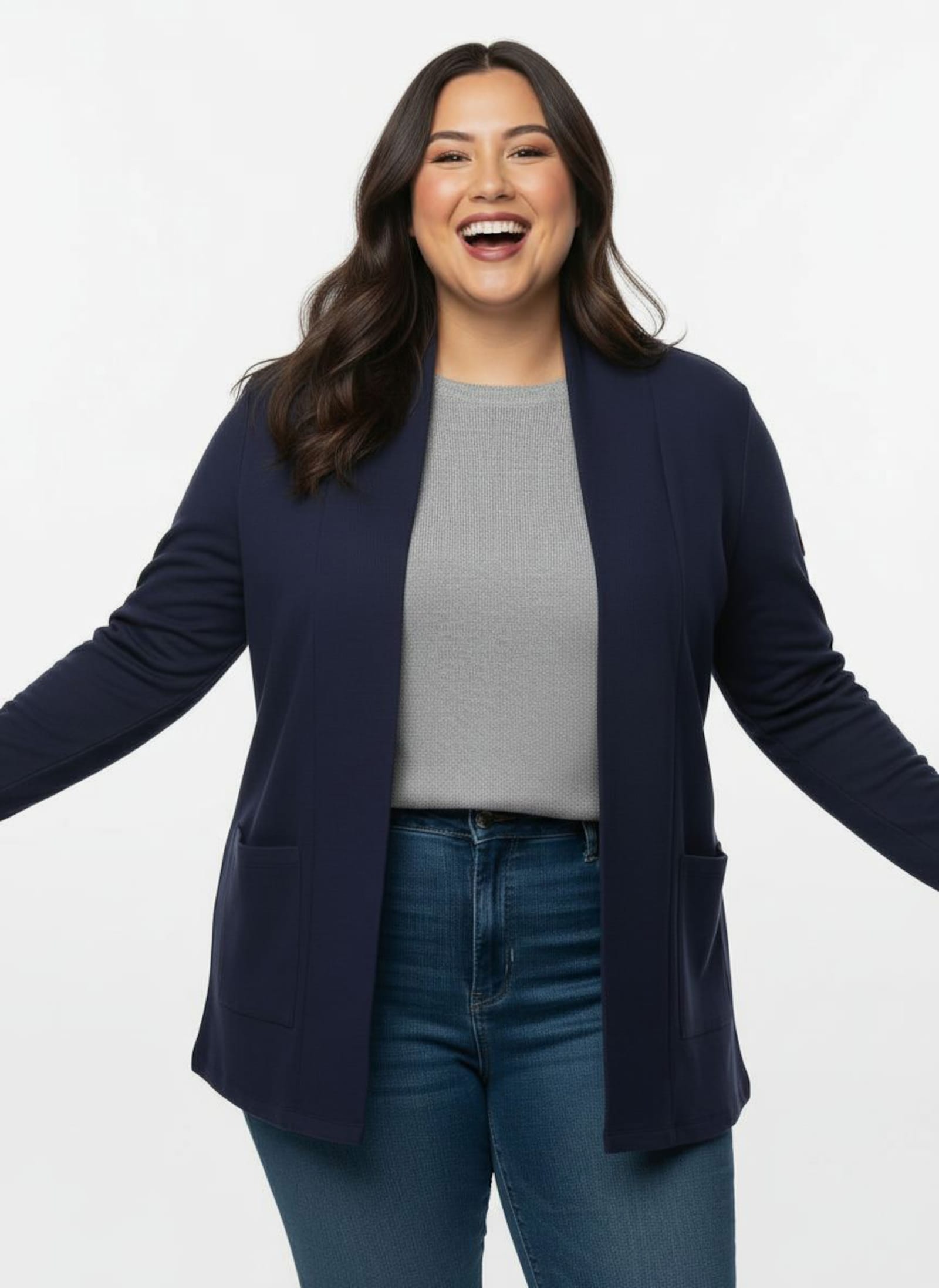 Shirtjacke mit Schalkragen - marine