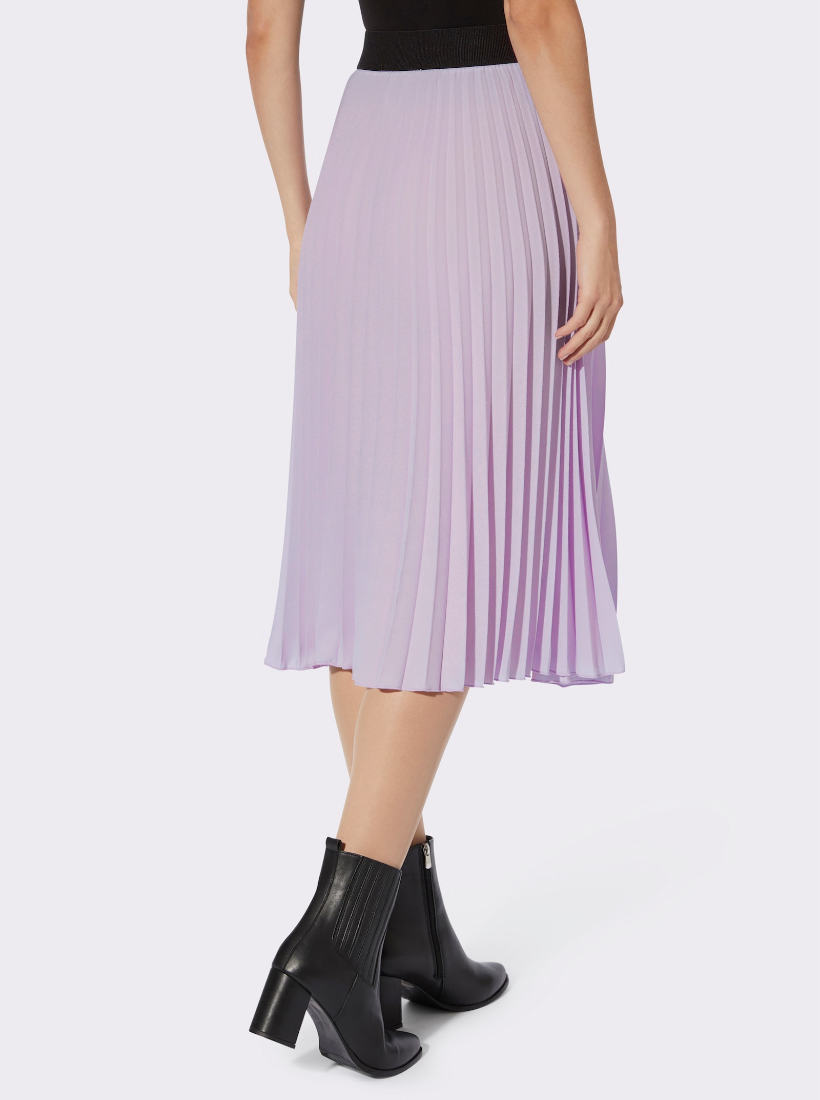 heine Plisseerock mit breitem Dehnbund - flieder