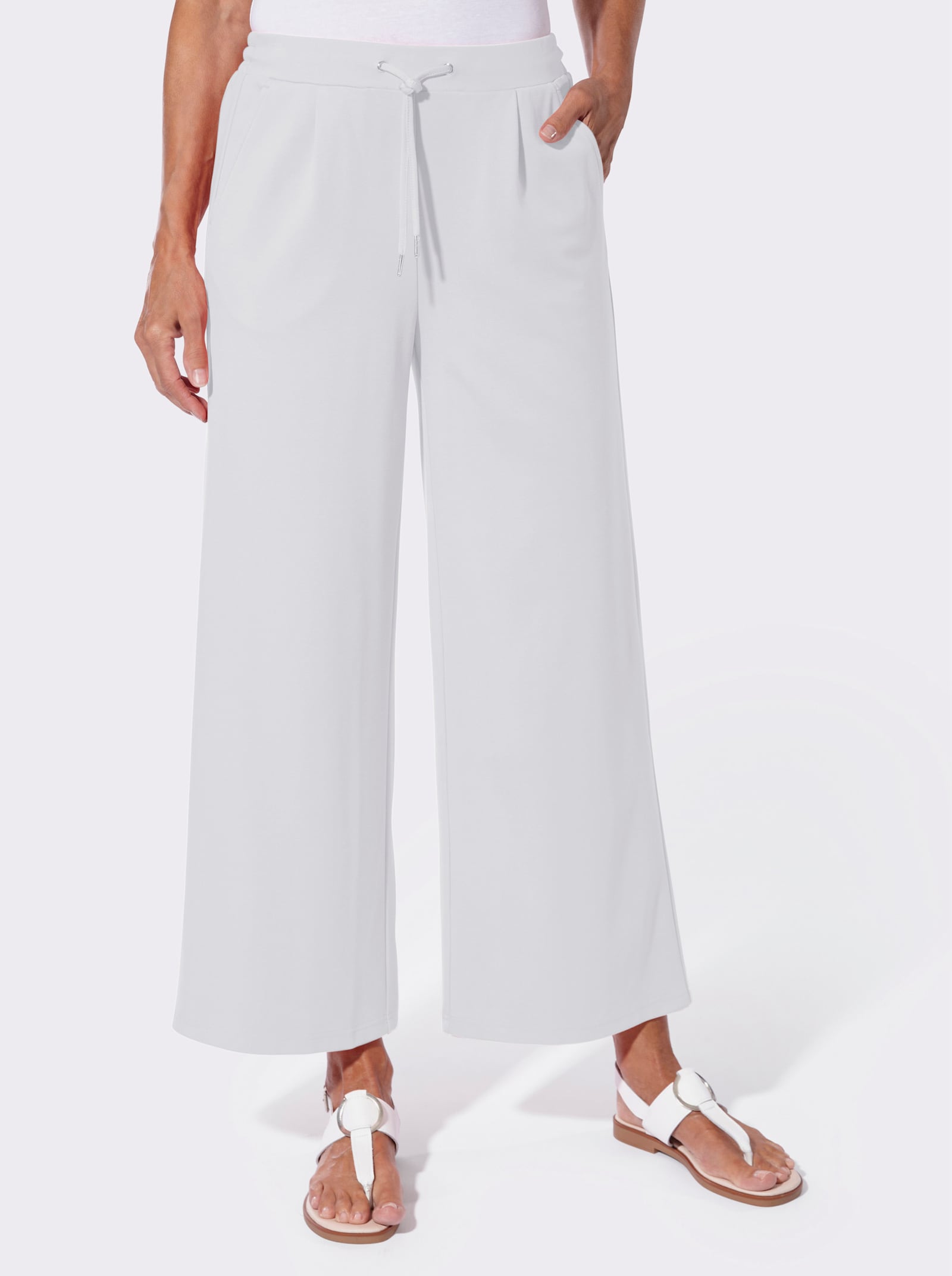 Jerseyhose in Culotte-Form - weiß
