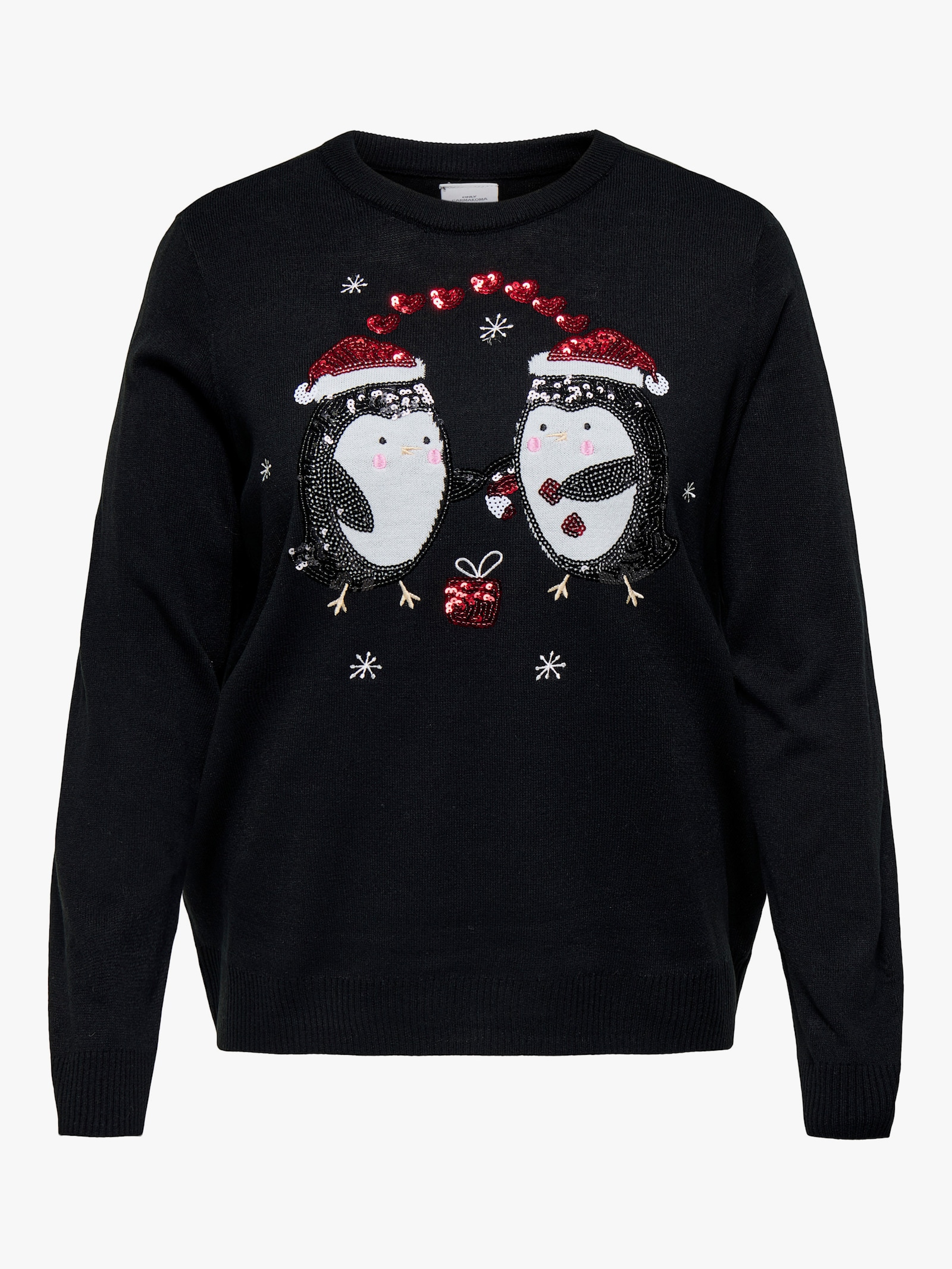 ONLY CARMAKOMA Weihnachtspullover - black detail:penguin