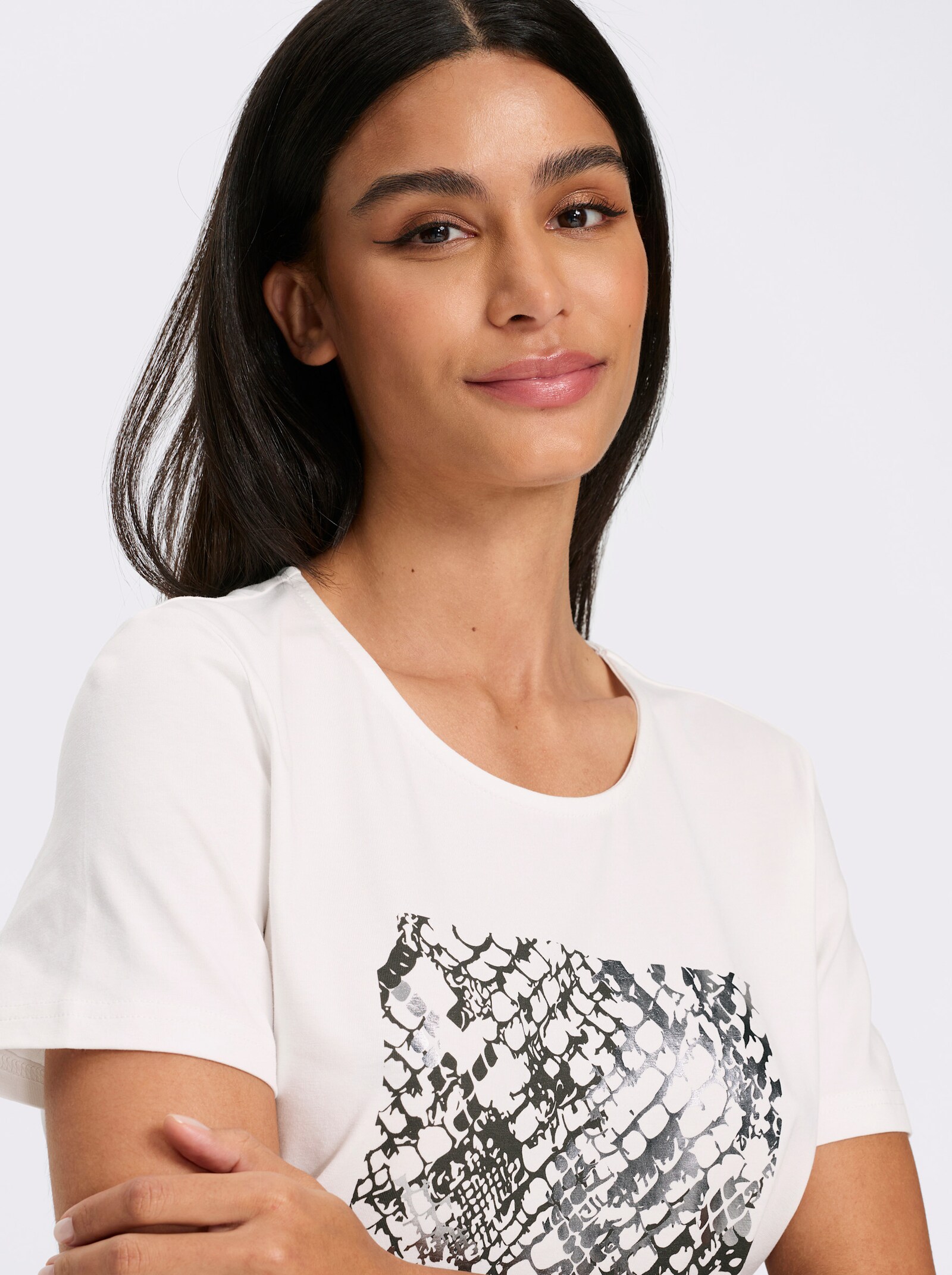 heine Shirt mit Folien-Druck - ecru