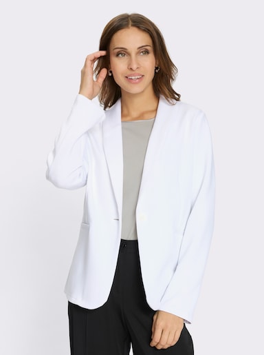 Shirtjacke mit Schalkragen - weiß