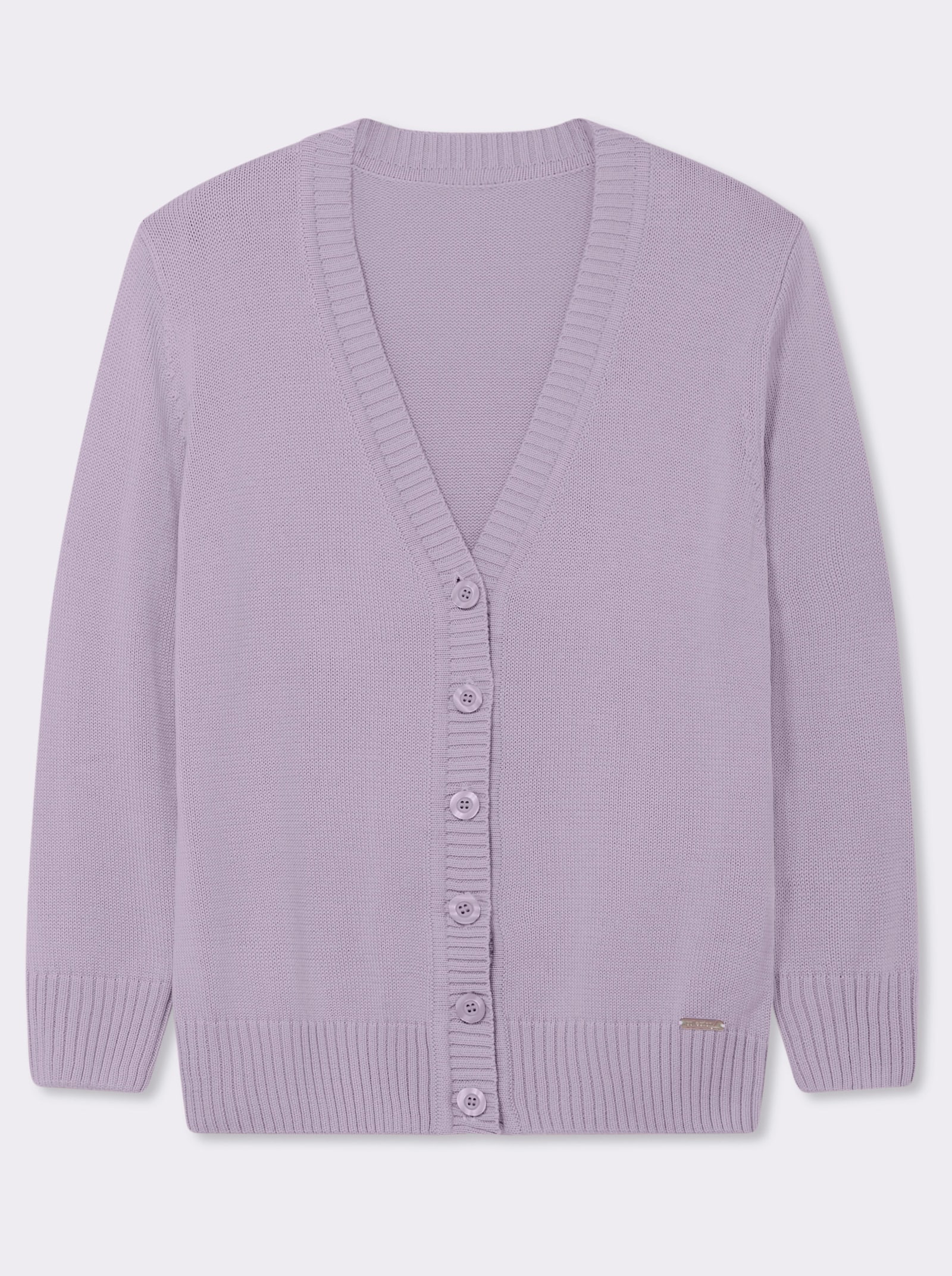 Strickjacke mit farblich abgestimmten Knöpfen - flieder