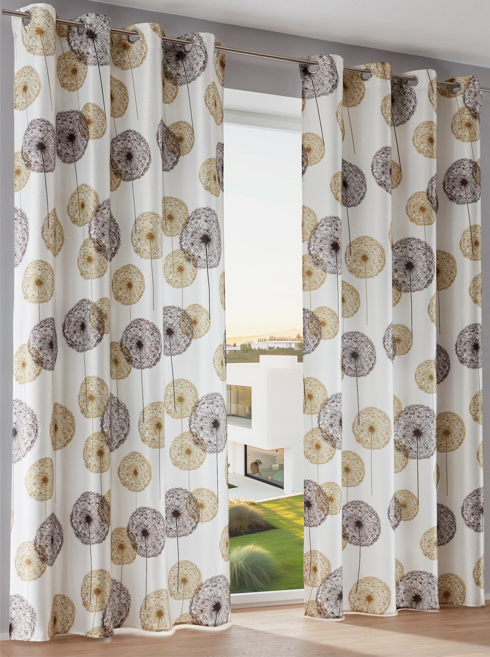 heine home gordijnen - wit/taupe