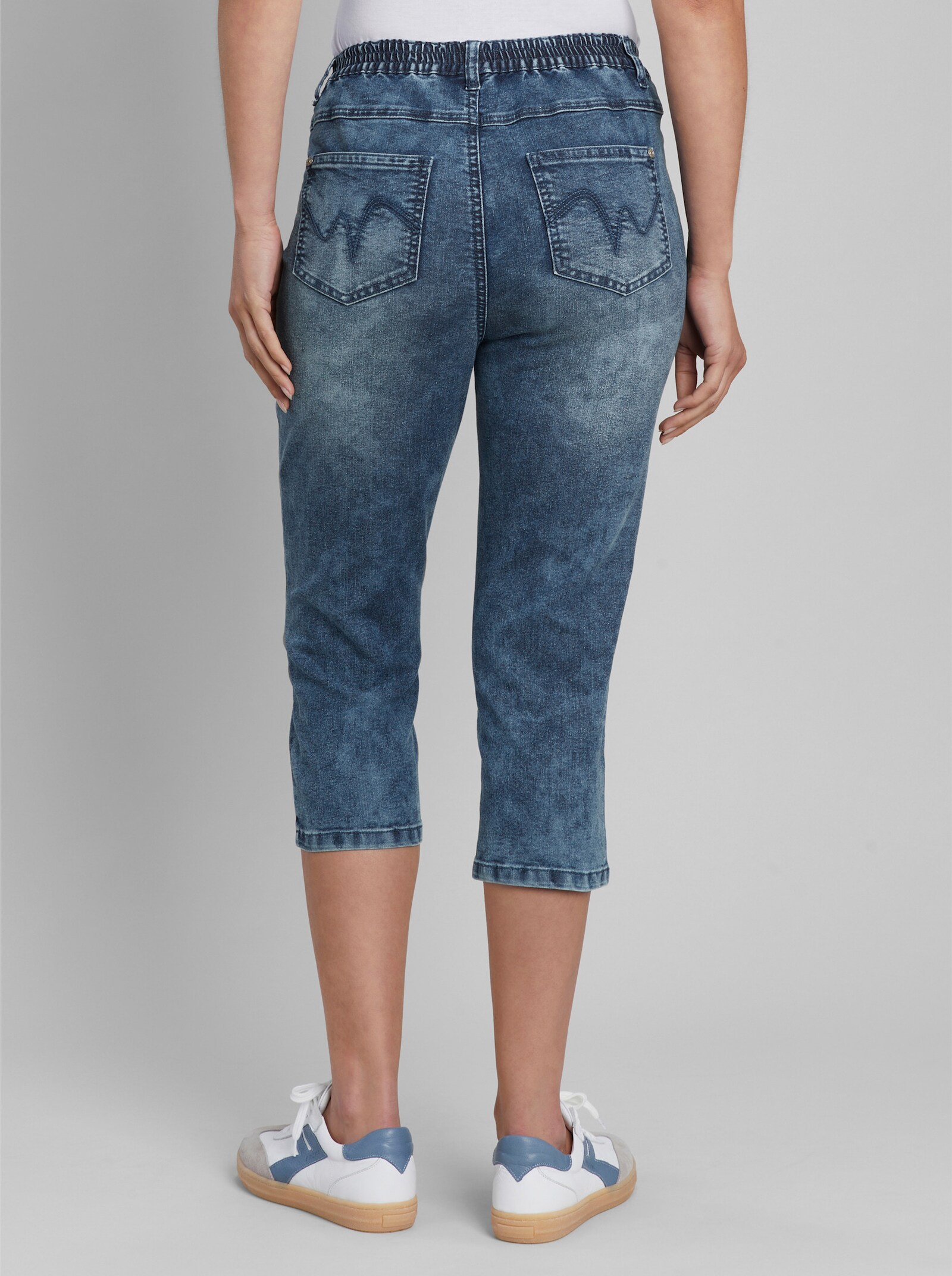 heine Caprijeans mit Dehneinsätzen - blue-stone-washed