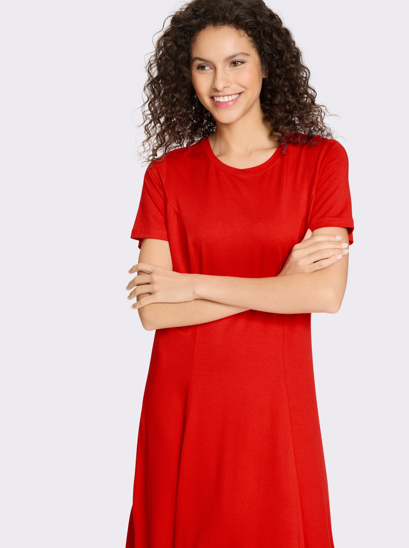 heine Jerseykleid mit Kurzarm - rot