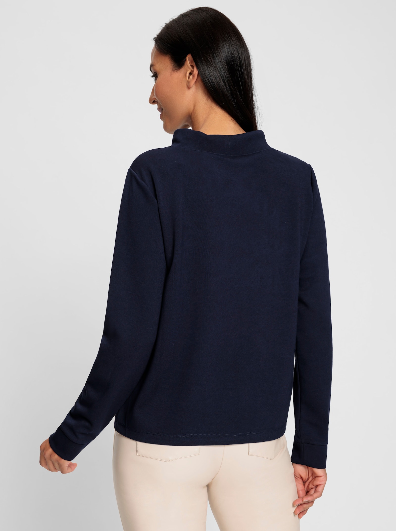 heine Sweatshirt met opstaande kraag, wijd - marine