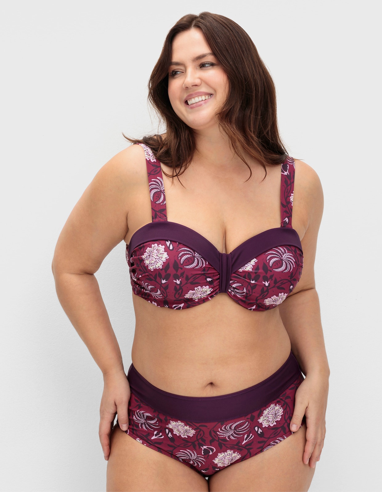 sheego by Joe Browns Bikinibovenstukje - bessenrood gedessineerd