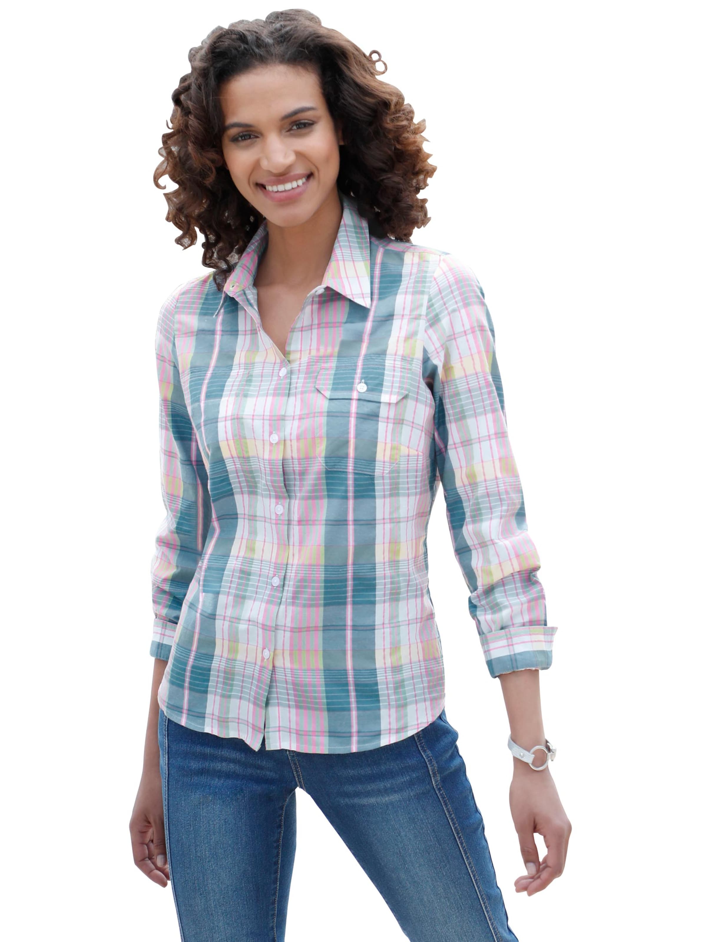 Bluse - blau-kariert