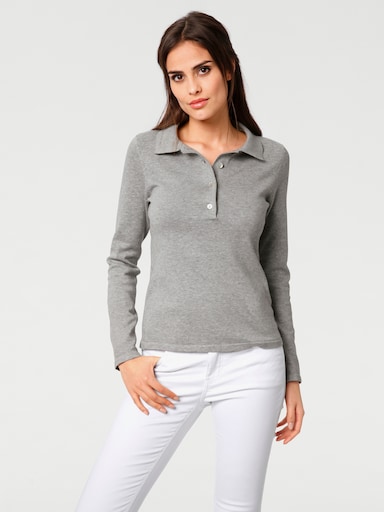 heine Polopullover - grau-melange